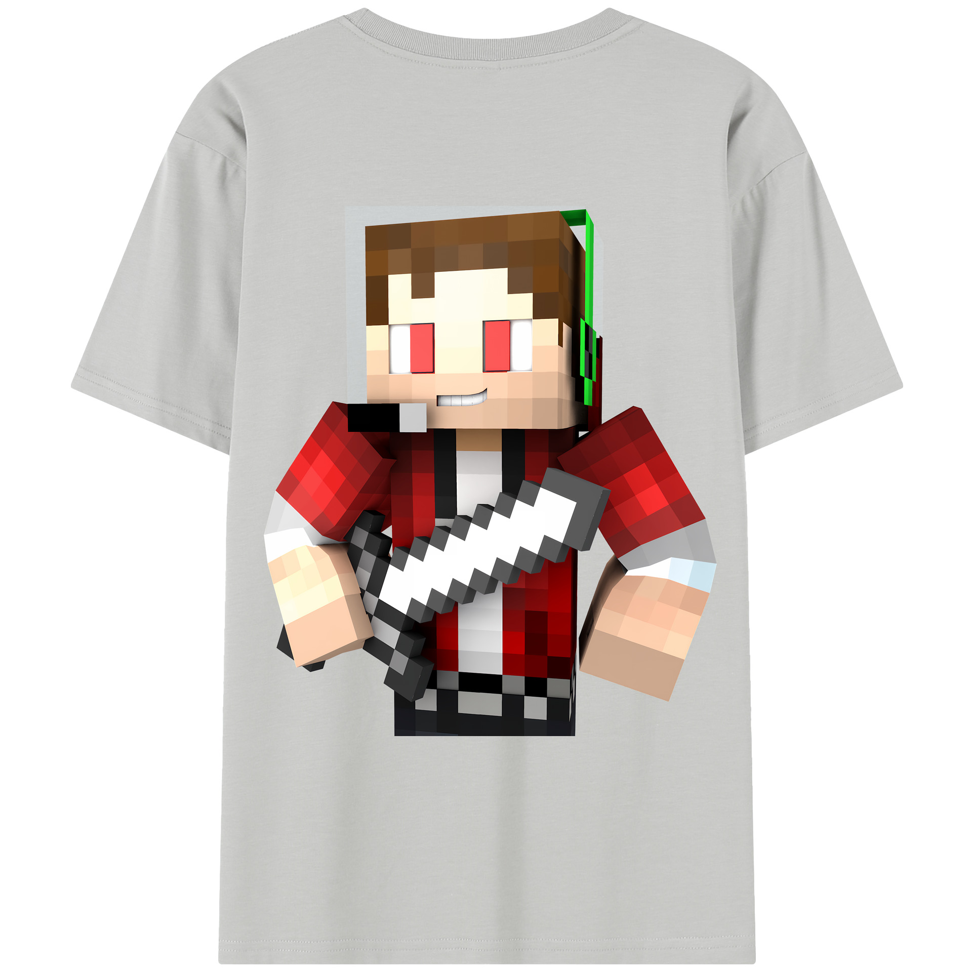 （画像用） マインクラフト ブロックの世界 Minecraft MC Block world レディース半袖Tシャツ(バックプリント)