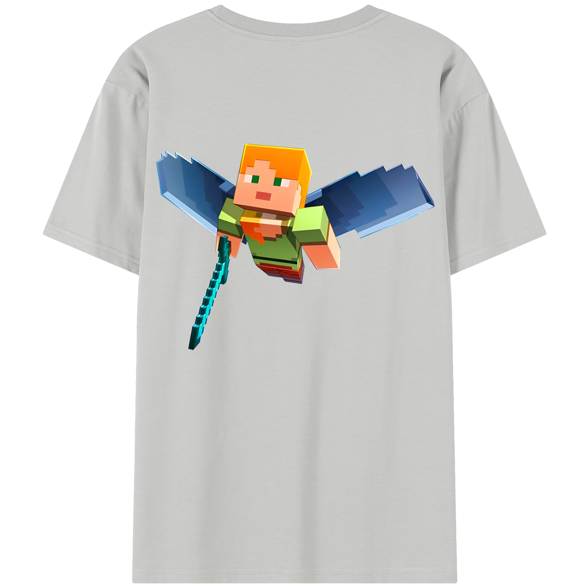 （画像用） マインクラフト ブロックの世界 Minecraft MC Block world レディース半袖Tシャツ(バックプリント)