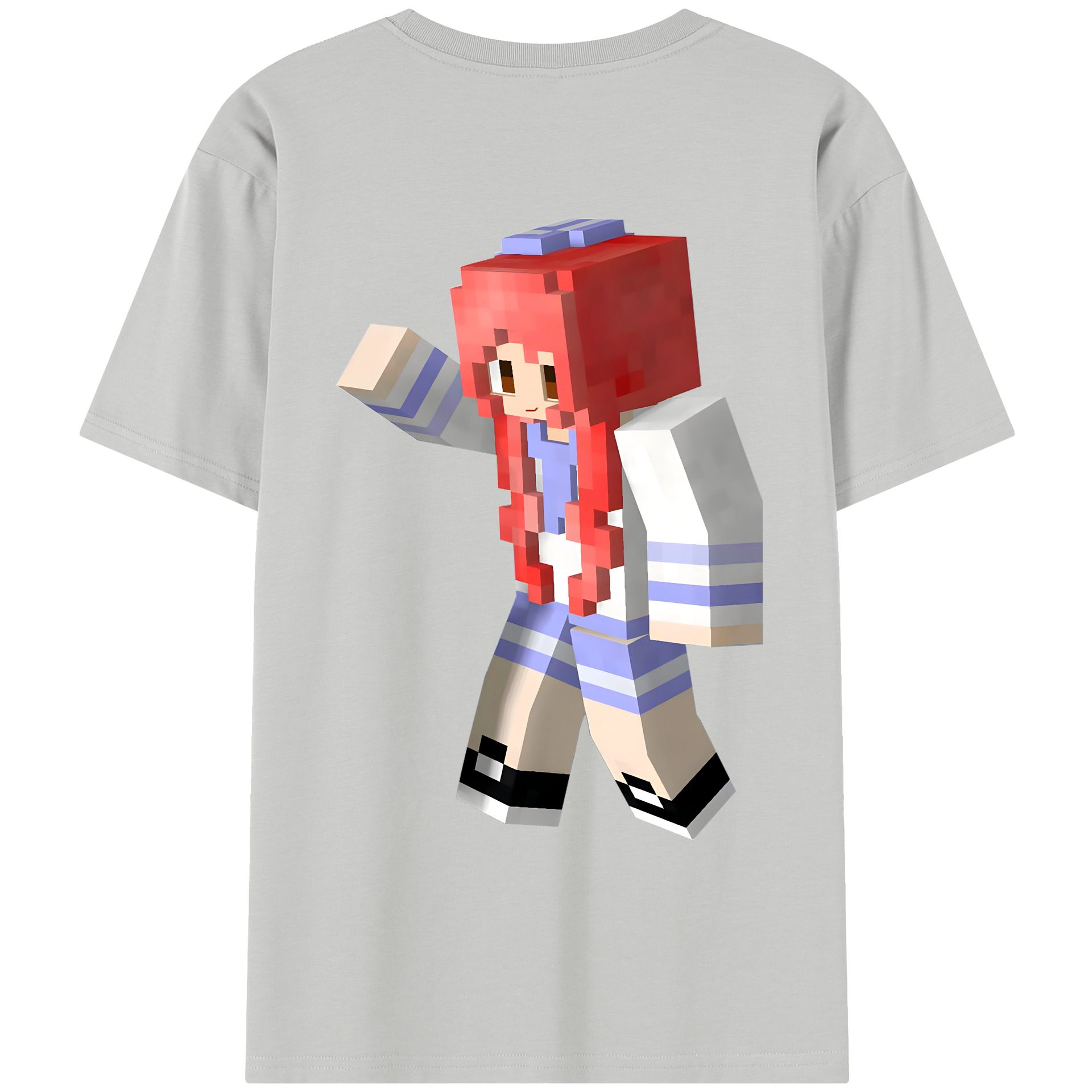 （画像用） マインクラフト ブロックの世界 Minecraft MC Block world レディース半袖Tシャツ(バックプリント)