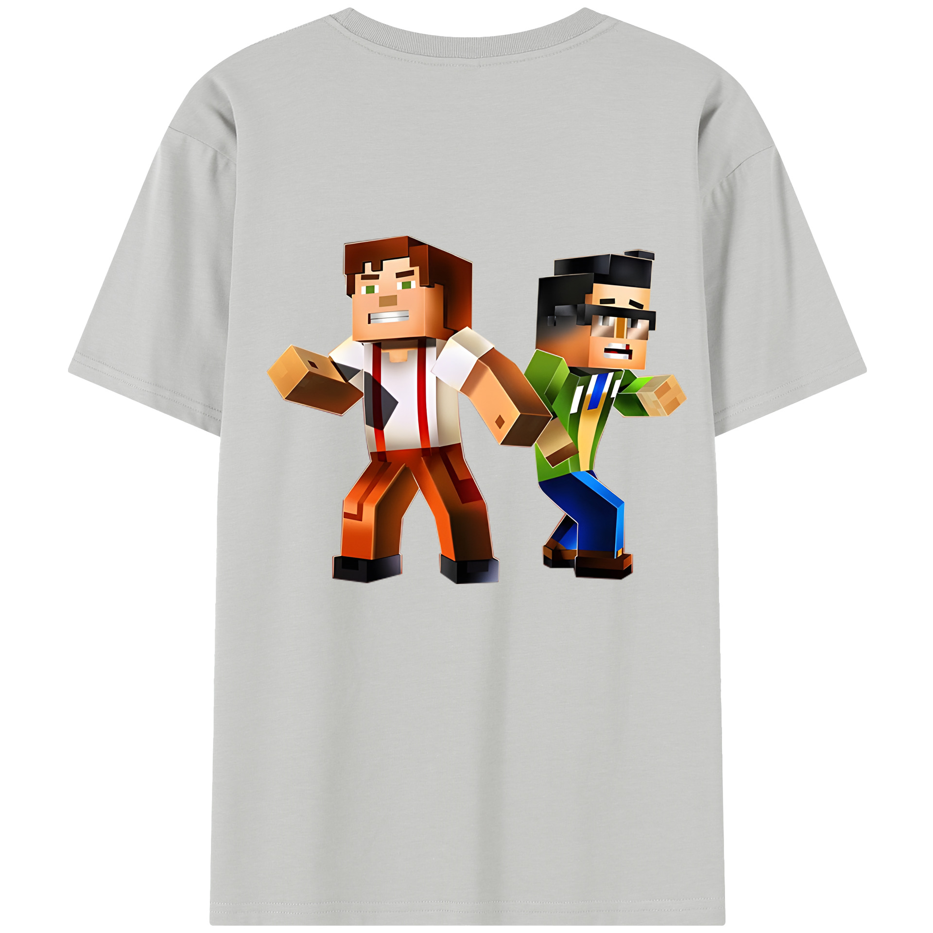 （画像用） マインクラフト ブロックの世界 Minecraft MC Block world レディース半袖Tシャツ(バックプリント)