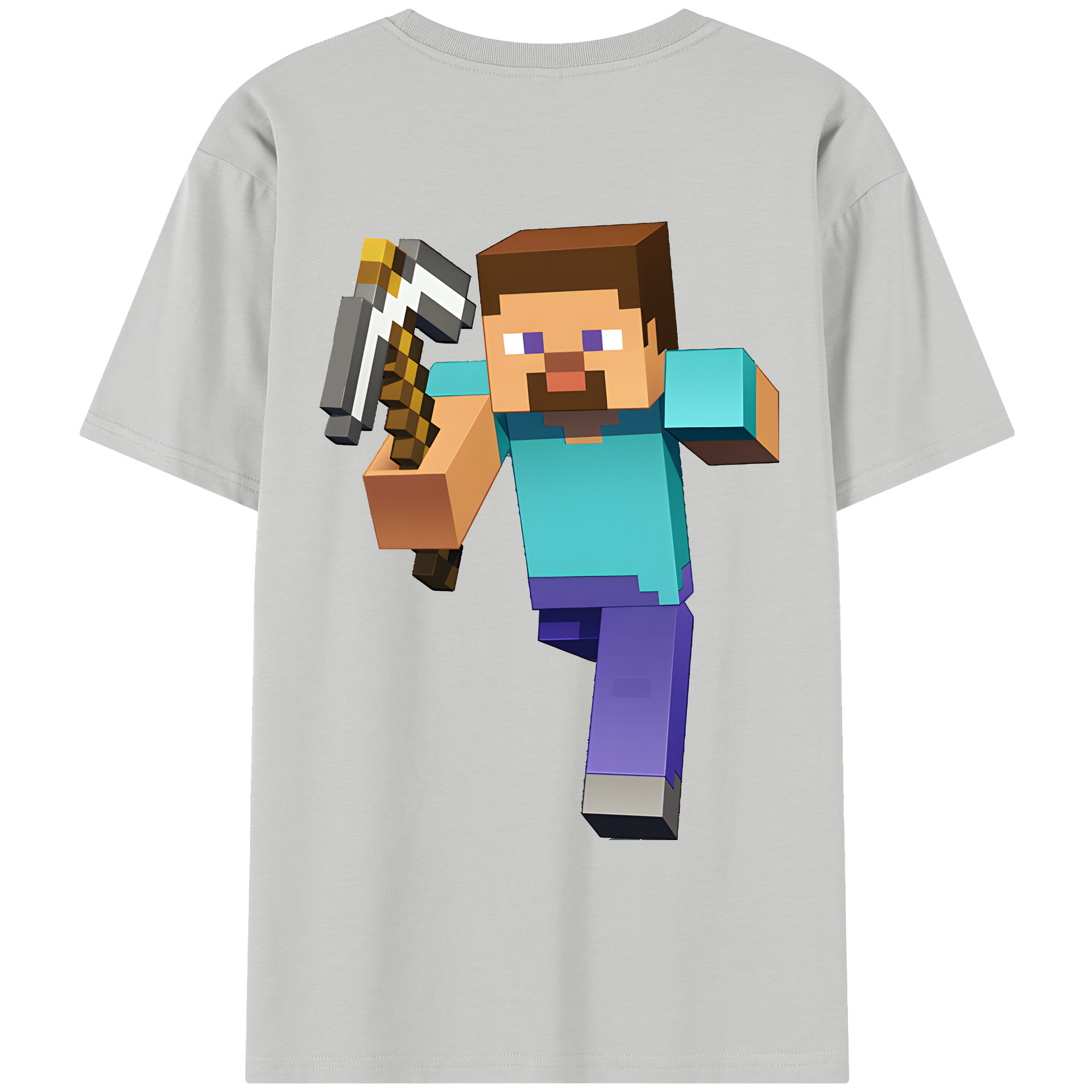 （画像用） マインクラフト ブロックの世界 Minecraft MC Block world レディース半袖Tシャツ(バックプリント)