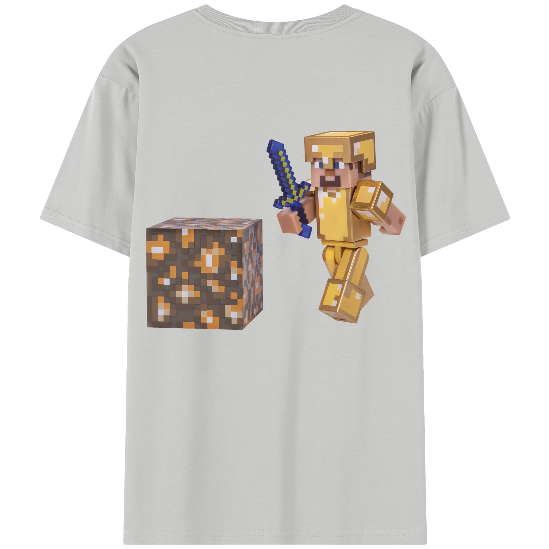 （画像用） マインクラフト ブロックの世界 Minecraft MC Block world レディース半袖Tシャツ(バックプリント)