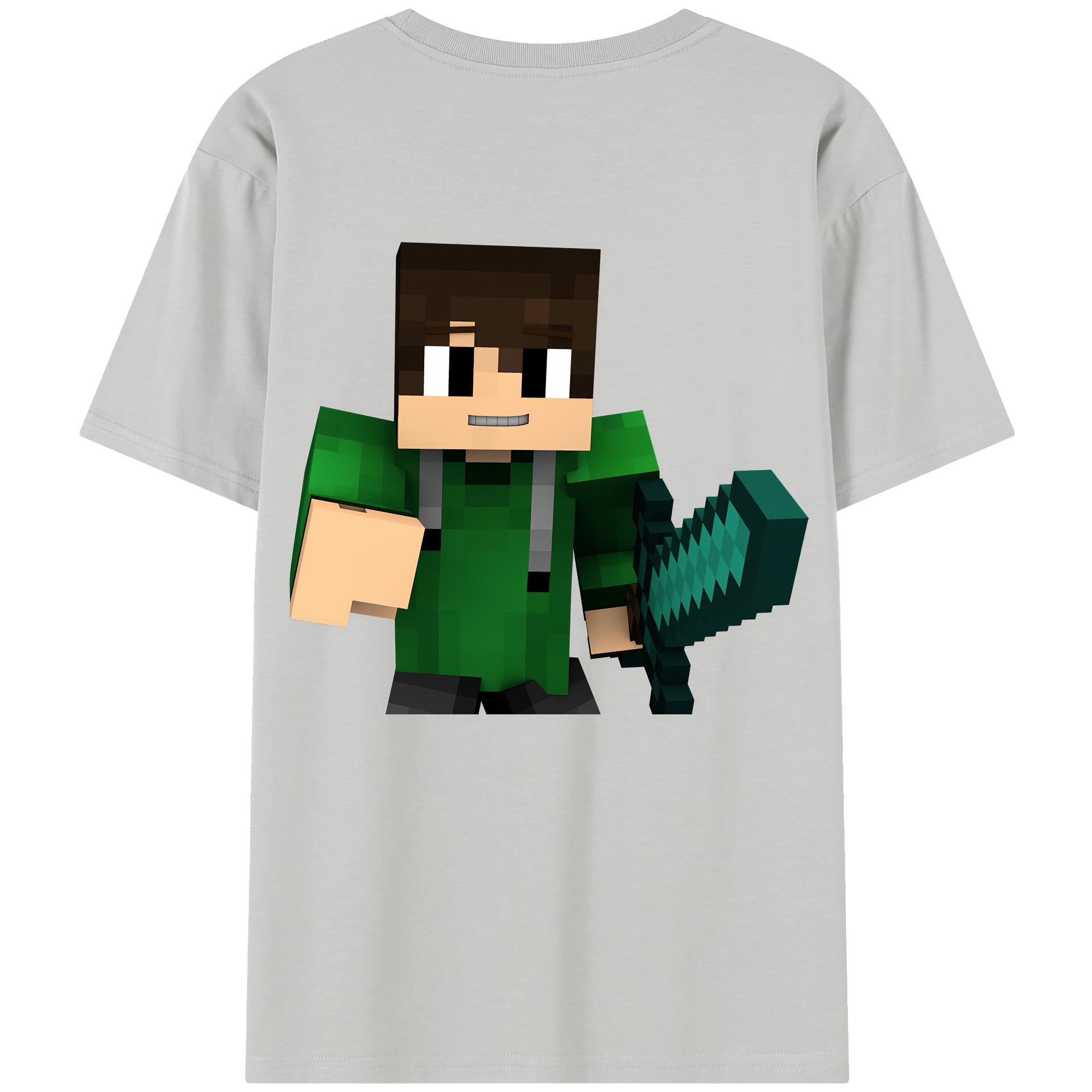（画像用） マインクラフト ブロックの世界 Minecraft MC Block world レディース半袖Tシャツ(バックプリント)