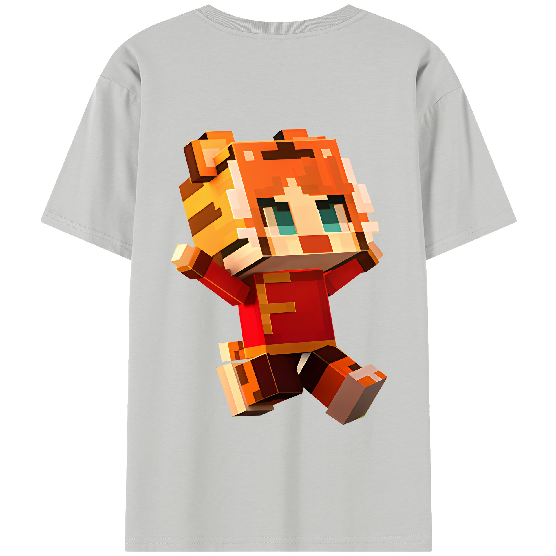 （画像用） マインクラフト ブロックの世界 Minecraft MC Block world レディース半袖Tシャツ(バックプリント)