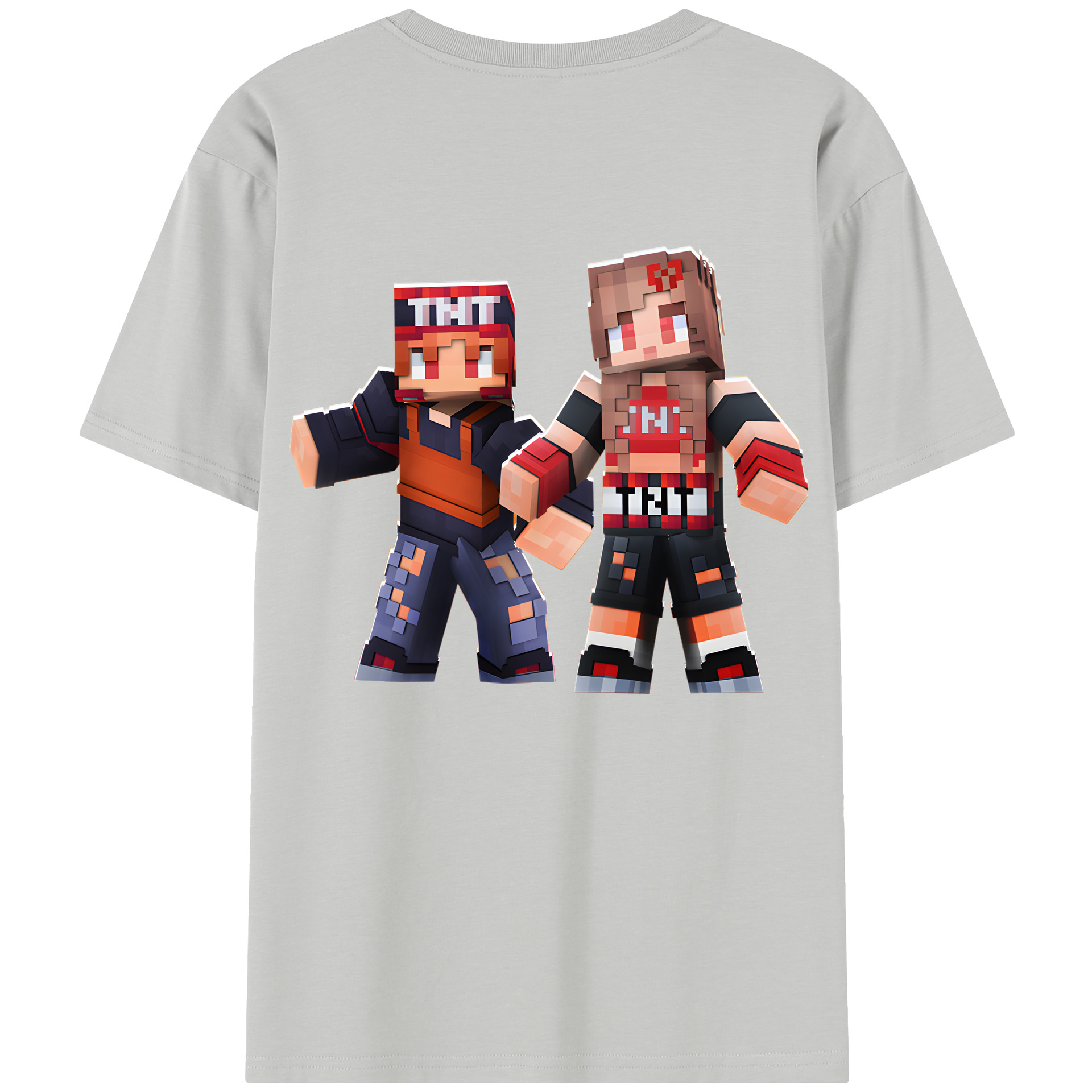 （画像用） マインクラフト ブロックの世界 Minecraft MC Block world レディース半袖Tシャツ(バックプリント)