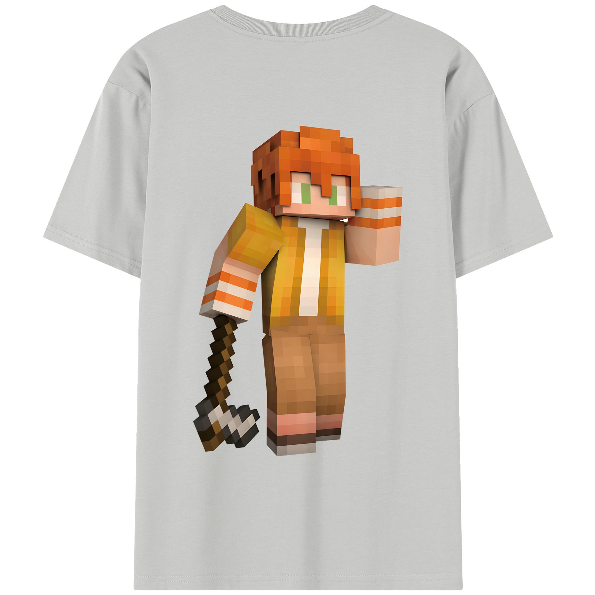 （画像用） マインクラフト ブロックの世界 Minecraft MC Block world レディース半袖Tシャツ(バックプリント)