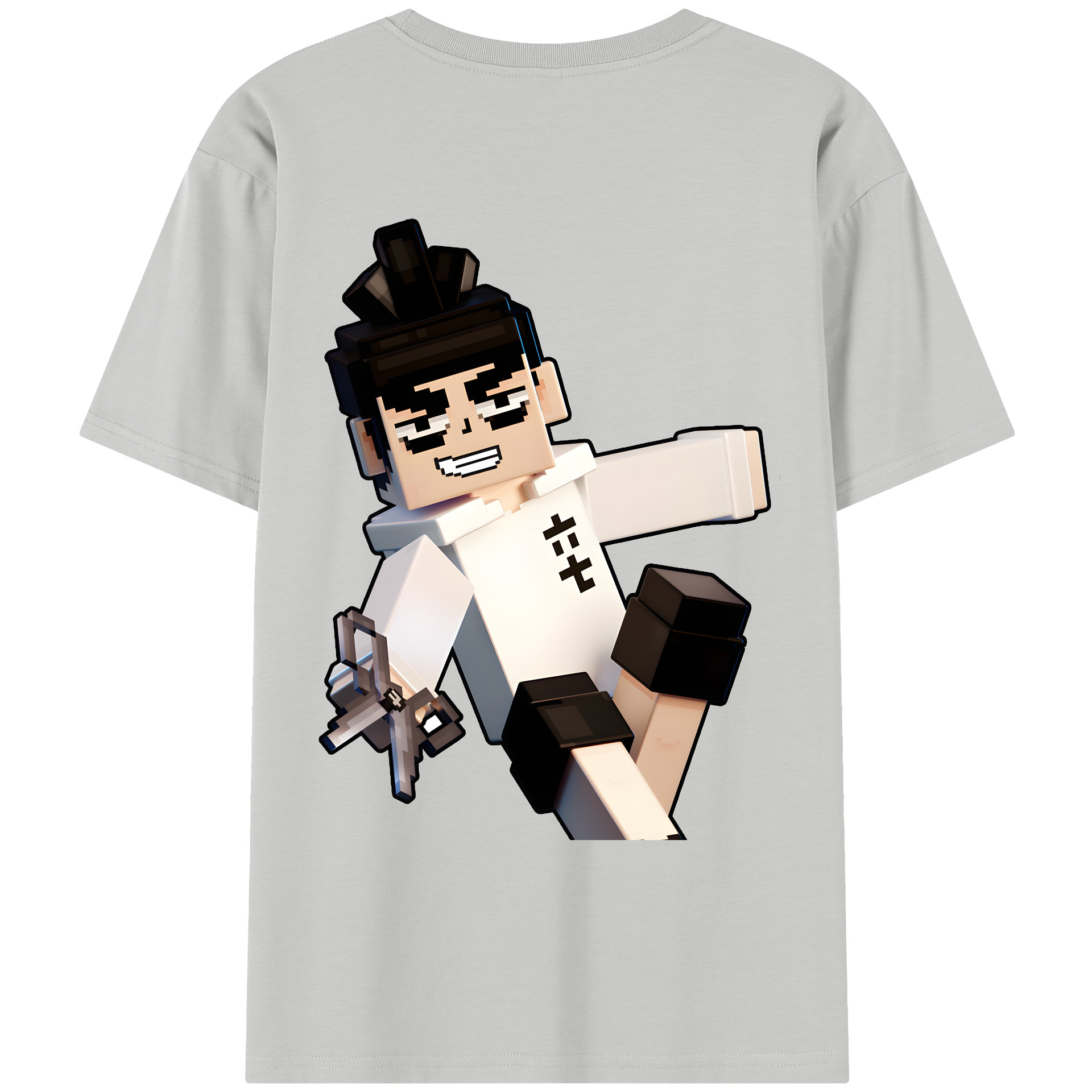 （画像用） マインクラフト ブロックの世界 Minecraft MC Block world レディース半袖Tシャツ(バックプリント)