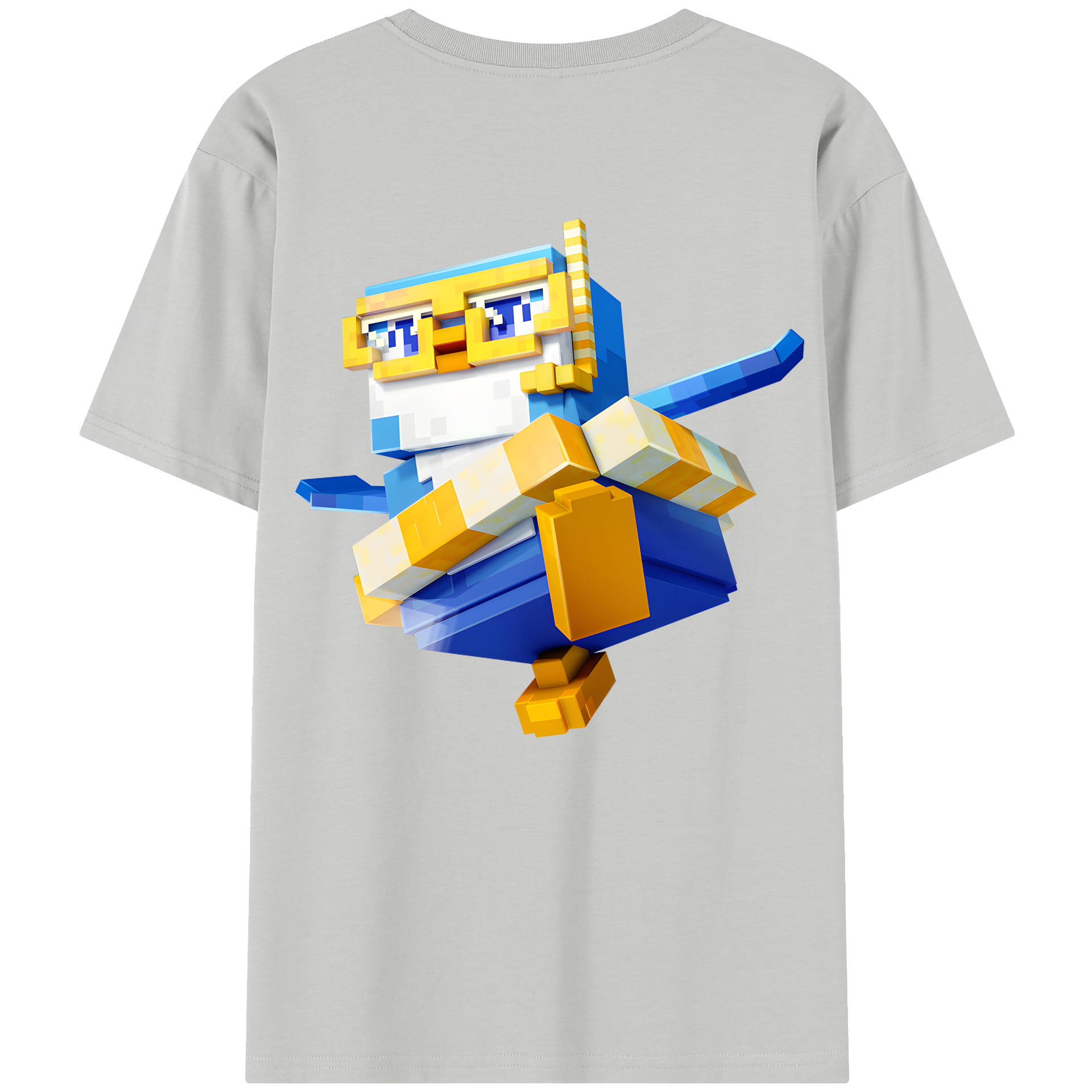 （画像用） マインクラフト ブロックの世界 Minecraft MC Block world レディース半袖Tシャツ(バックプリント)