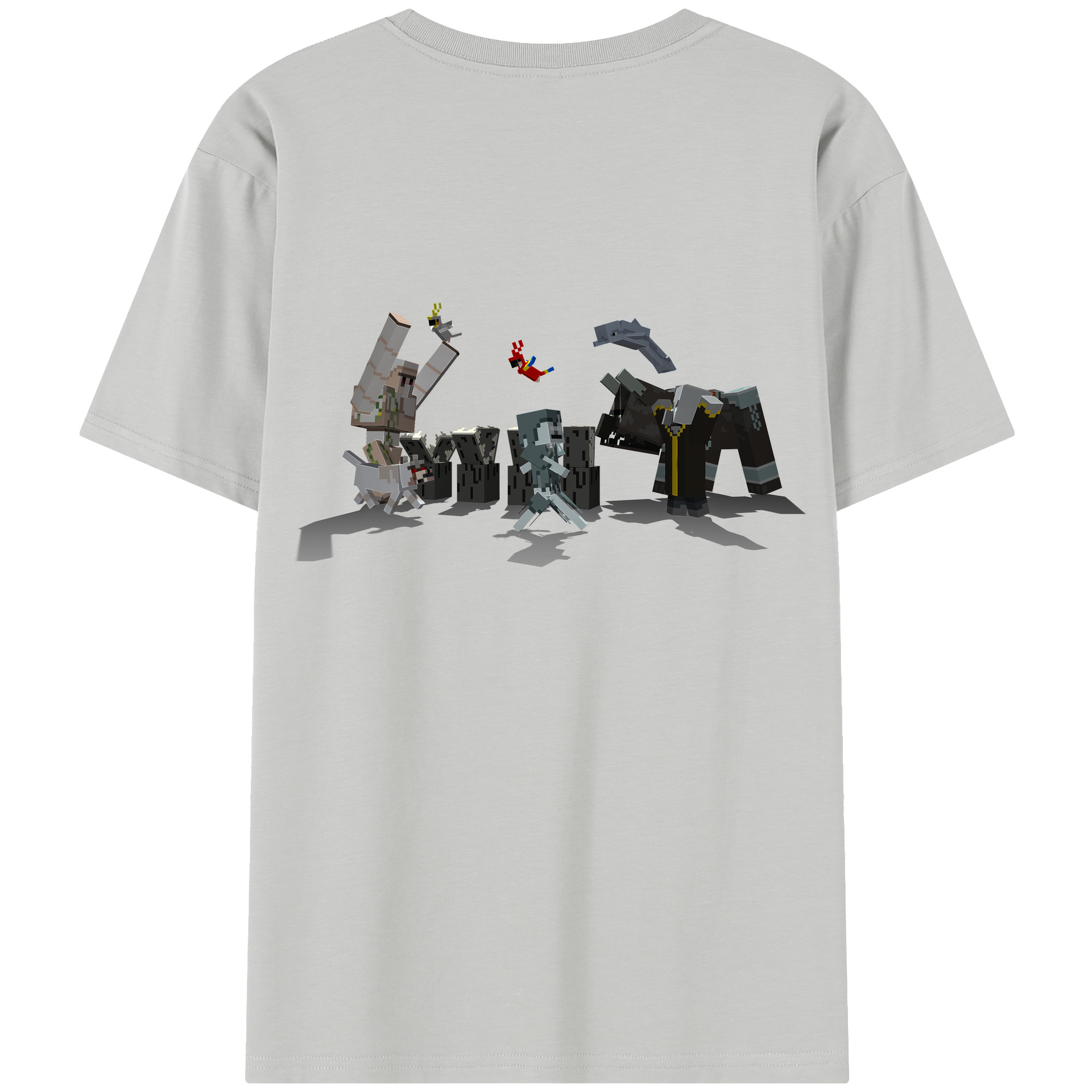 （画像用） マインクラフト ブロックの世界 Minecraft MC Block world レディース半袖Tシャツ(バックプリント)