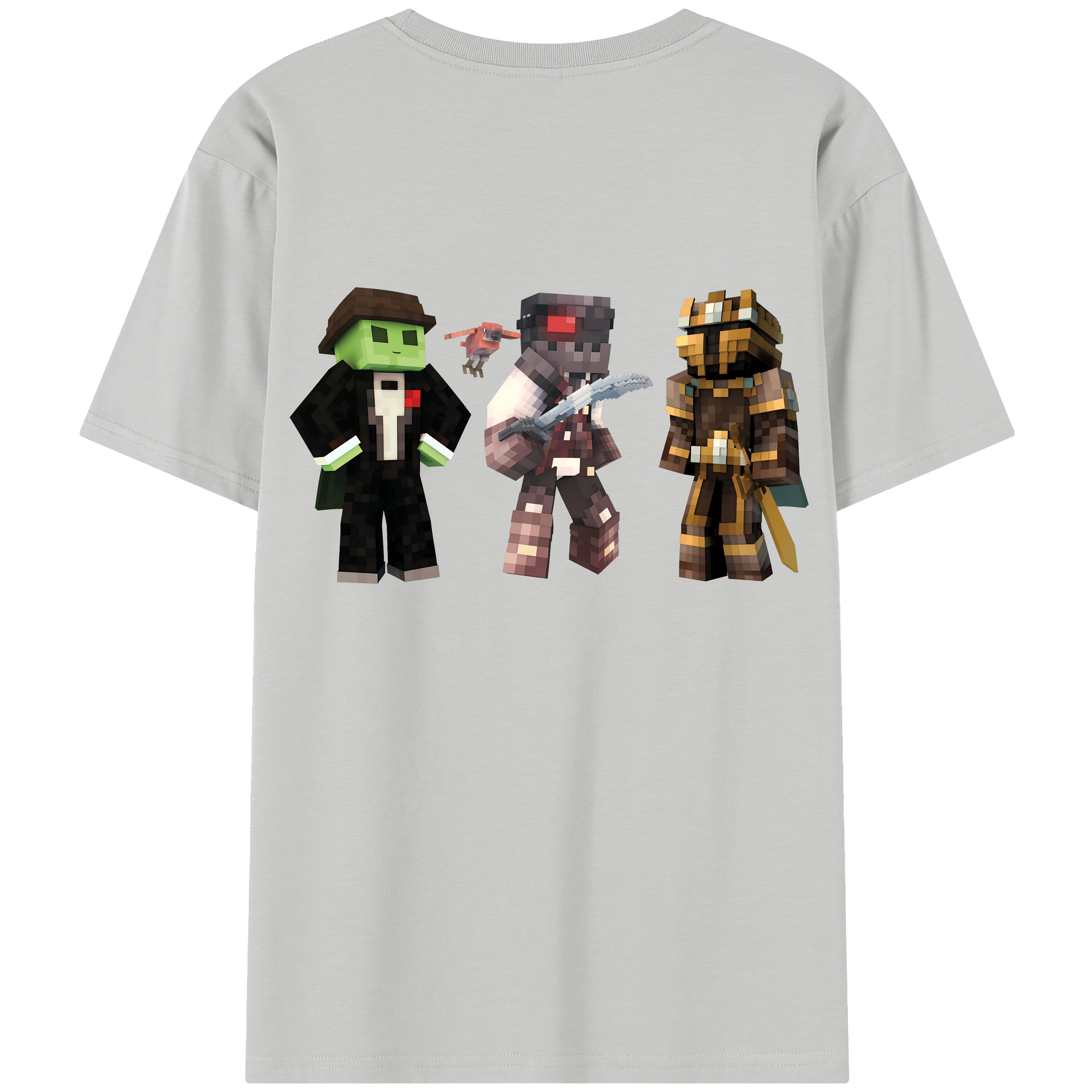 （画像用） マインクラフト ブロックの世界 Minecraft MC Block world レディース半袖Tシャツ(バックプリント)