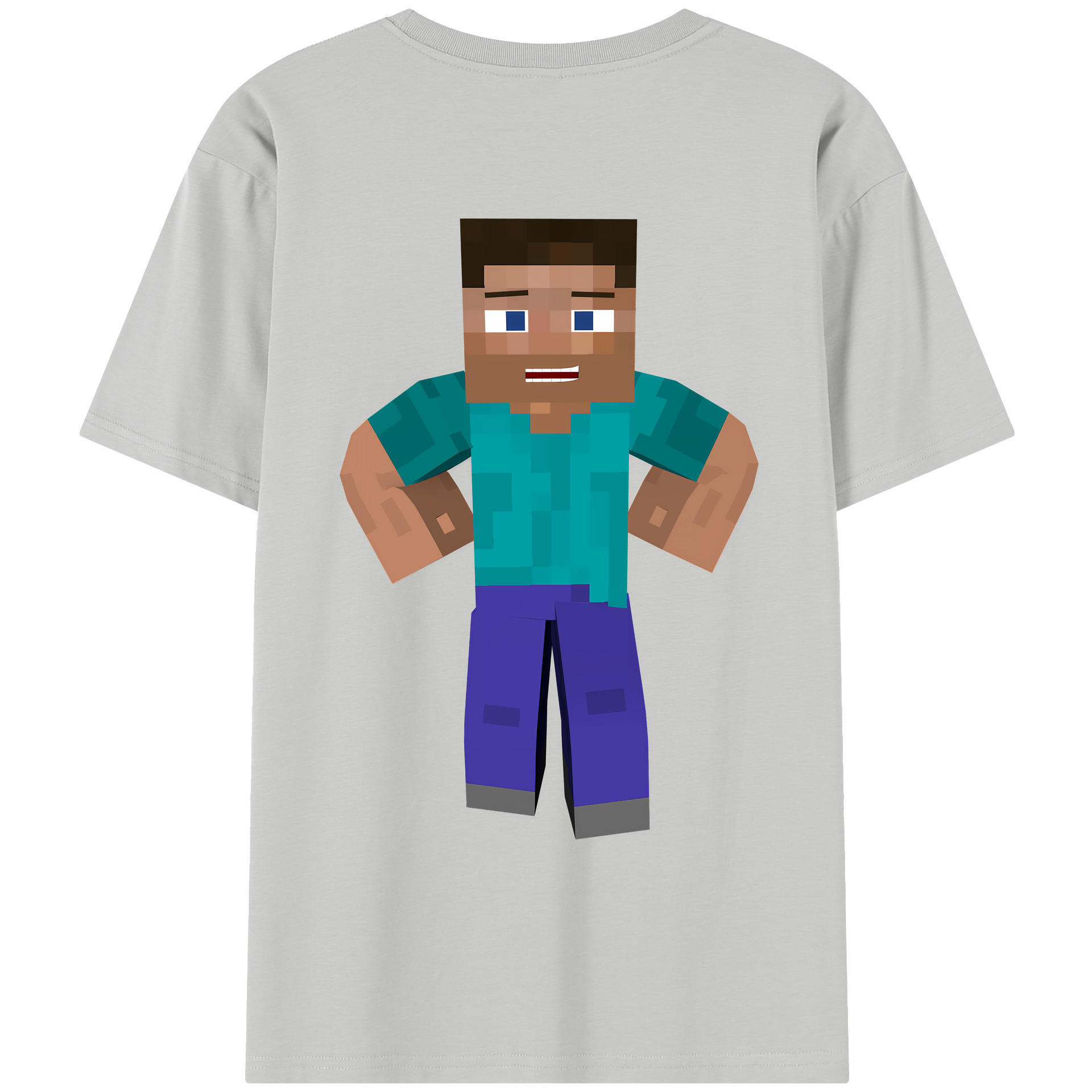 （画像用） マインクラフト ブロックの世界 Minecraft MC Block world レディース半袖Tシャツ(バックプリント)