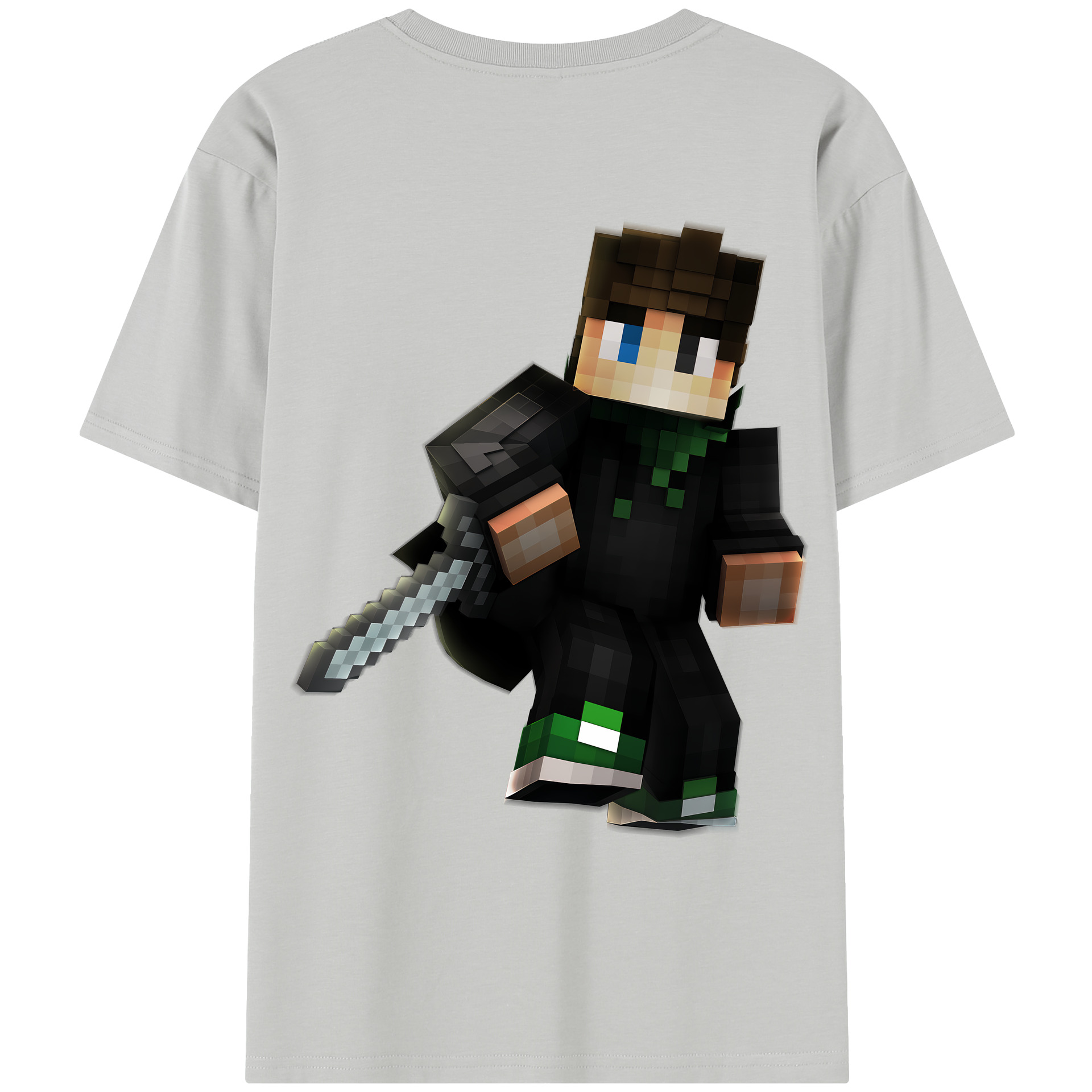 （画像用） マインクラフト ブロックの世界 Minecraft MC Block world レディース半袖Tシャツ(バックプリント)
