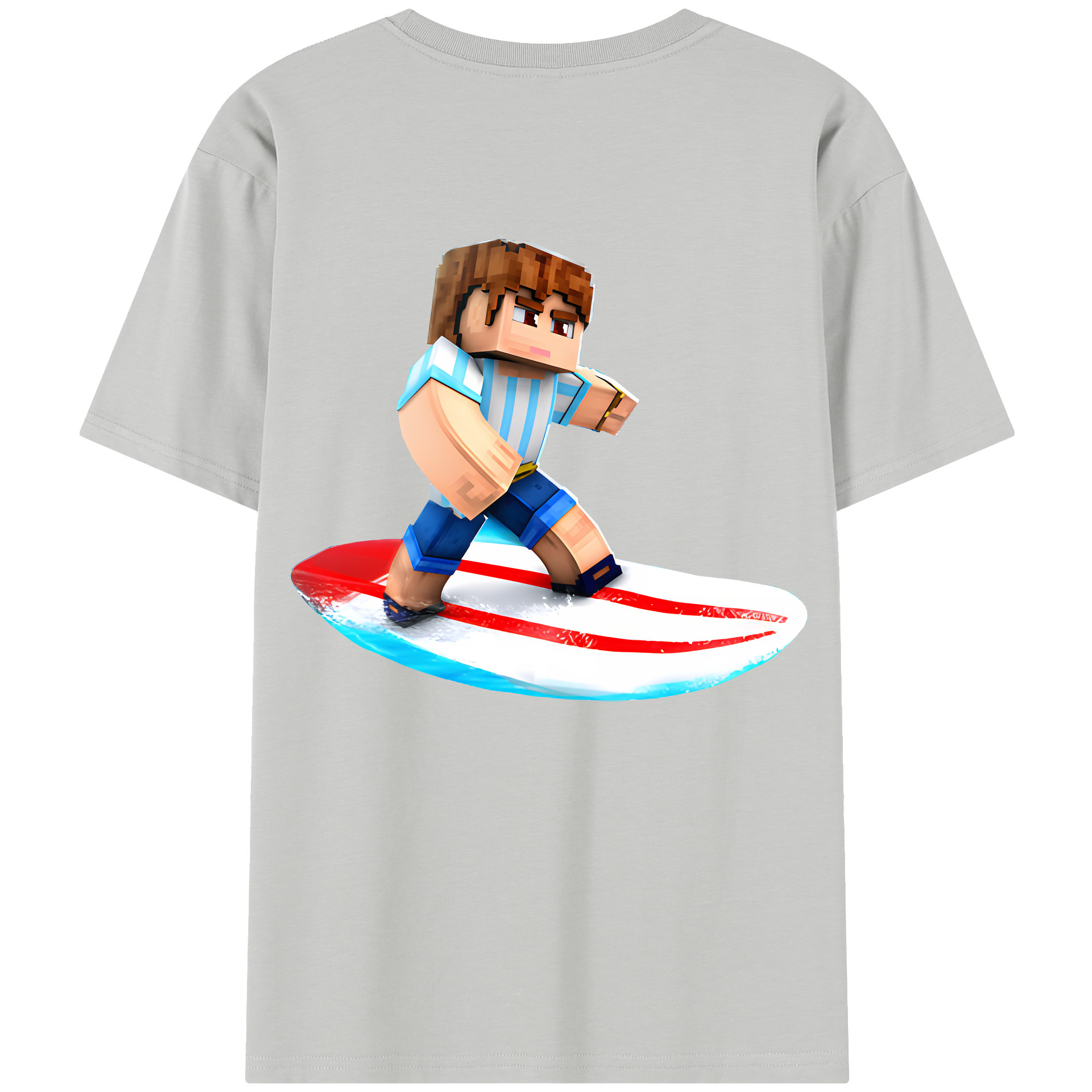 （画像用） マインクラフト ブロックの世界 Minecraft MC Block world レディース半袖Tシャツ(バックプリント)