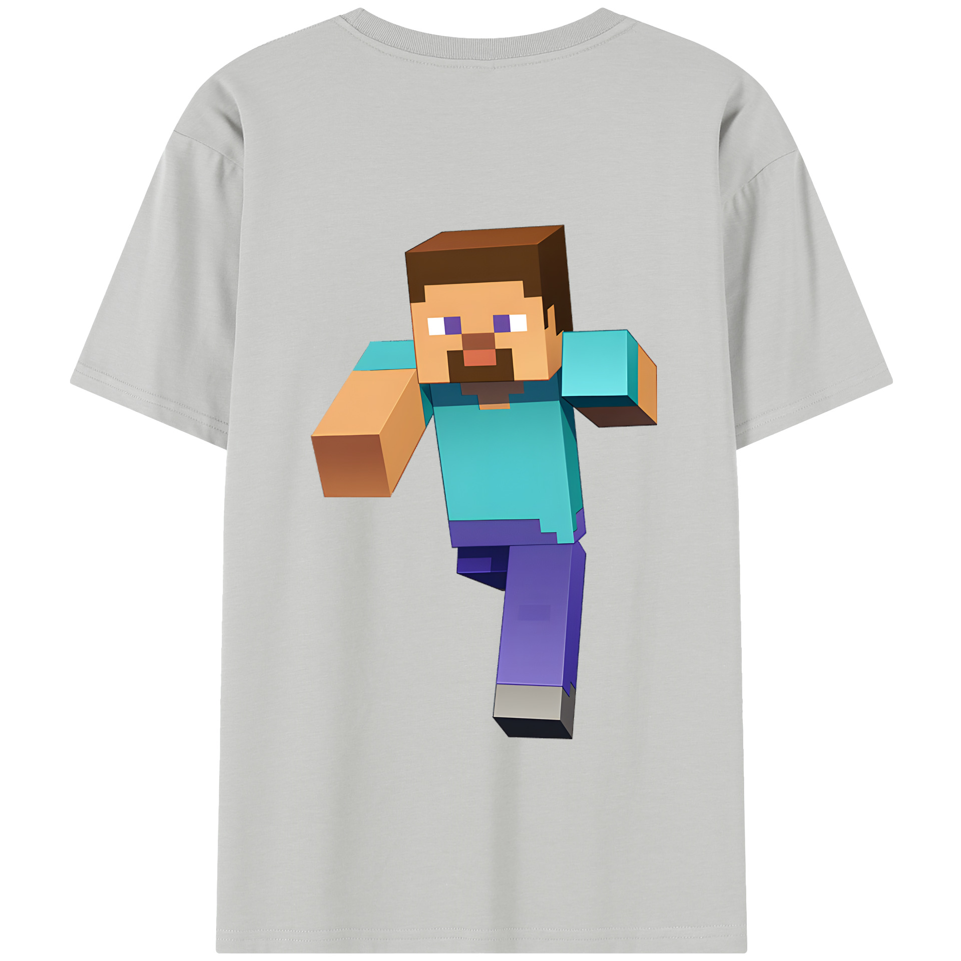 （画像用） マインクラフト ブロックの世界 Minecraft MC Block world レディース半袖Tシャツ(バックプリント)