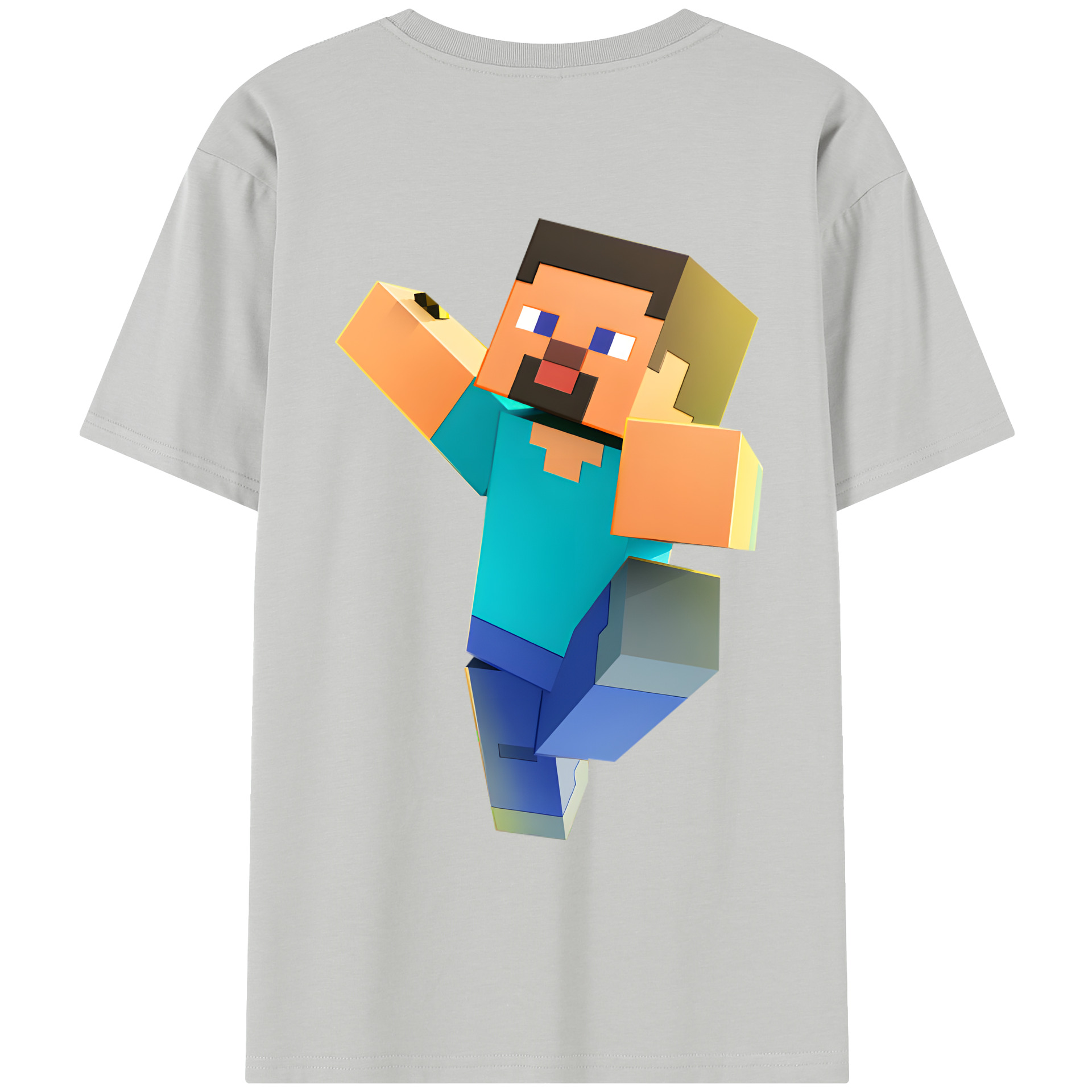 （画像用） マインクラフト ブロックの世界 Minecraft MC Block world レディース半袖Tシャツ(バックプリント)