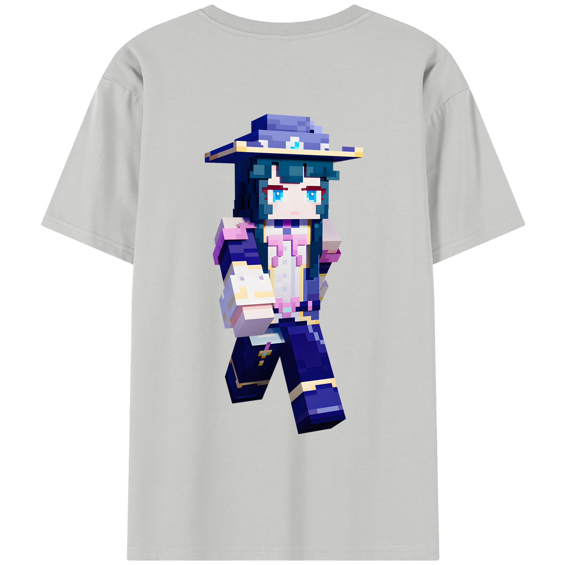 （画像用） マインクラフト ブロックの世界 Minecraft MC Block world レディース半袖Tシャツ(バックプリント)