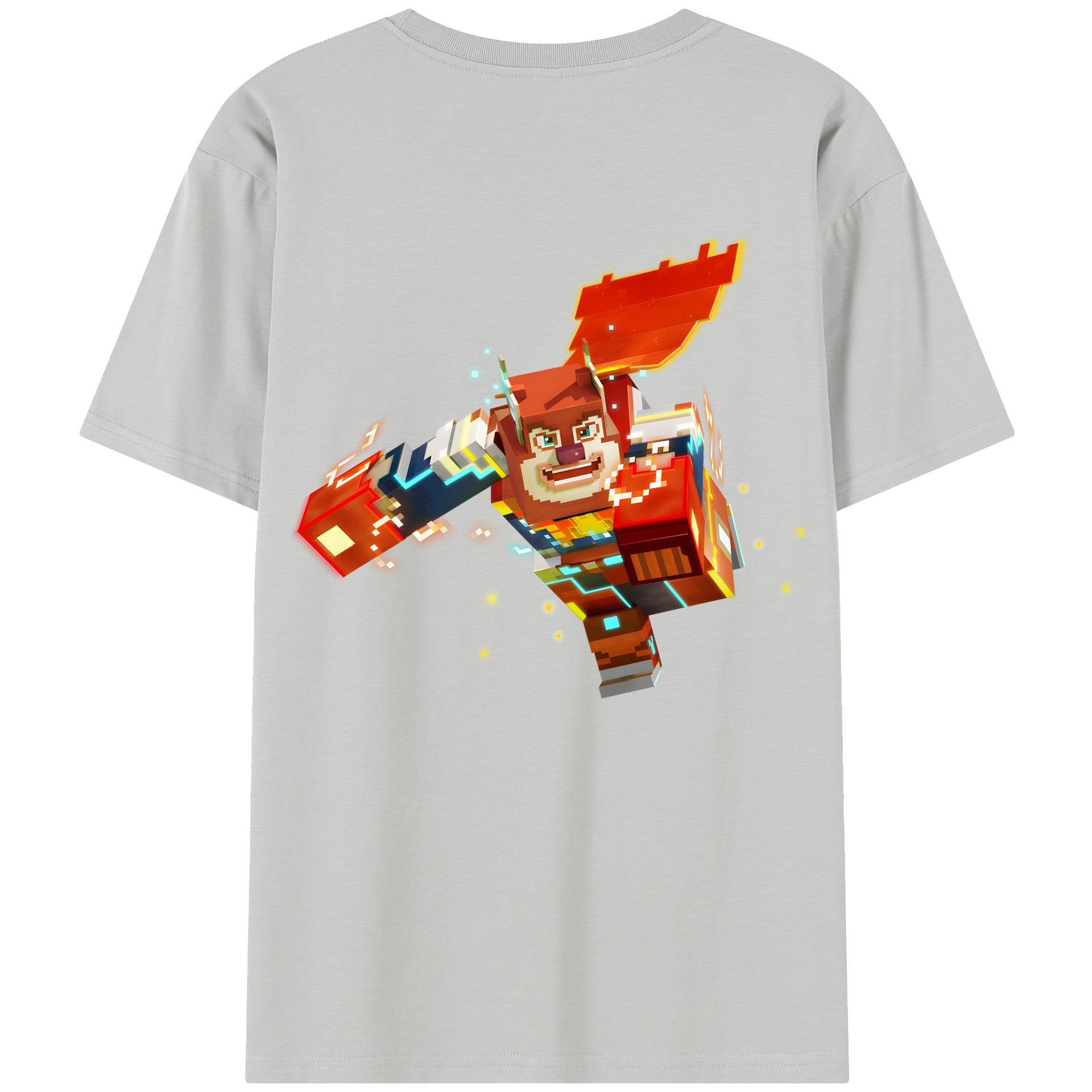 （画像用） マインクラフト ブロックの世界 Minecraft MC Block world レディース半袖Tシャツ(バックプリント)
