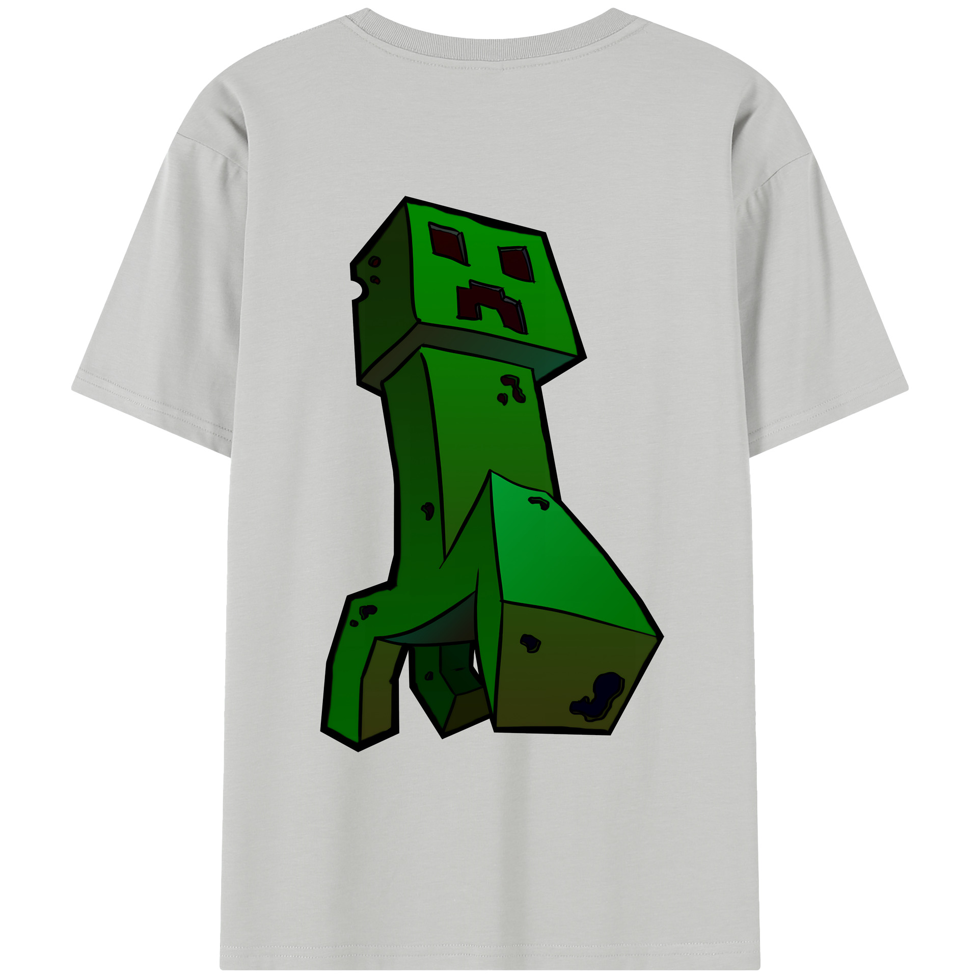 （画像用） マインクラフト ブロックの世界 Minecraft MC Block world レディース半袖Tシャツ(バックプリント)