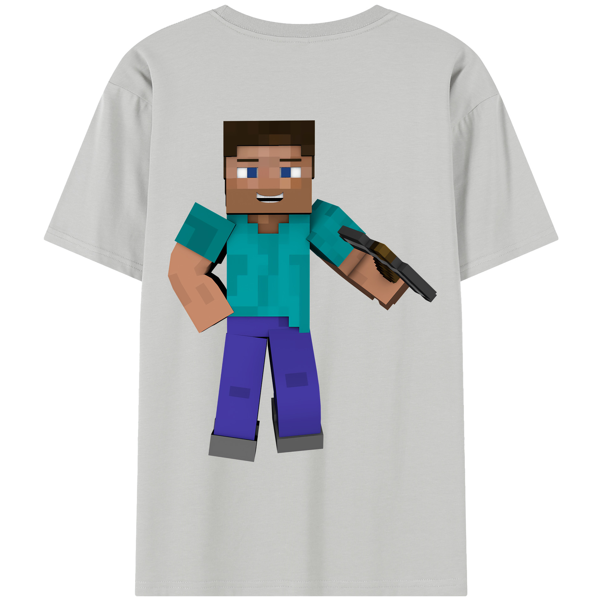 （画像用） マインクラフト ブロックの世界 Minecraft MC Block world レディース半袖Tシャツ(バックプリント)