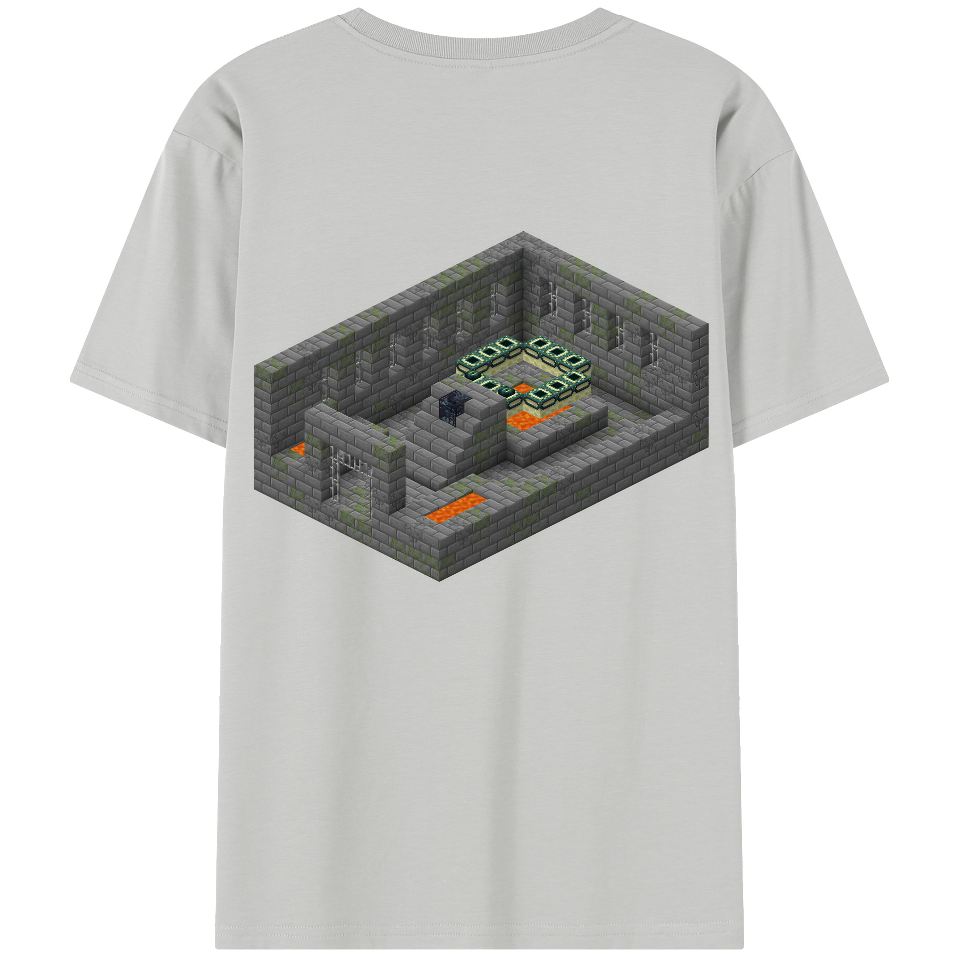 （画像用） マインクラフト ブロックの世界 Minecraft MC Block world レディース半袖Tシャツ(バックプリント)
