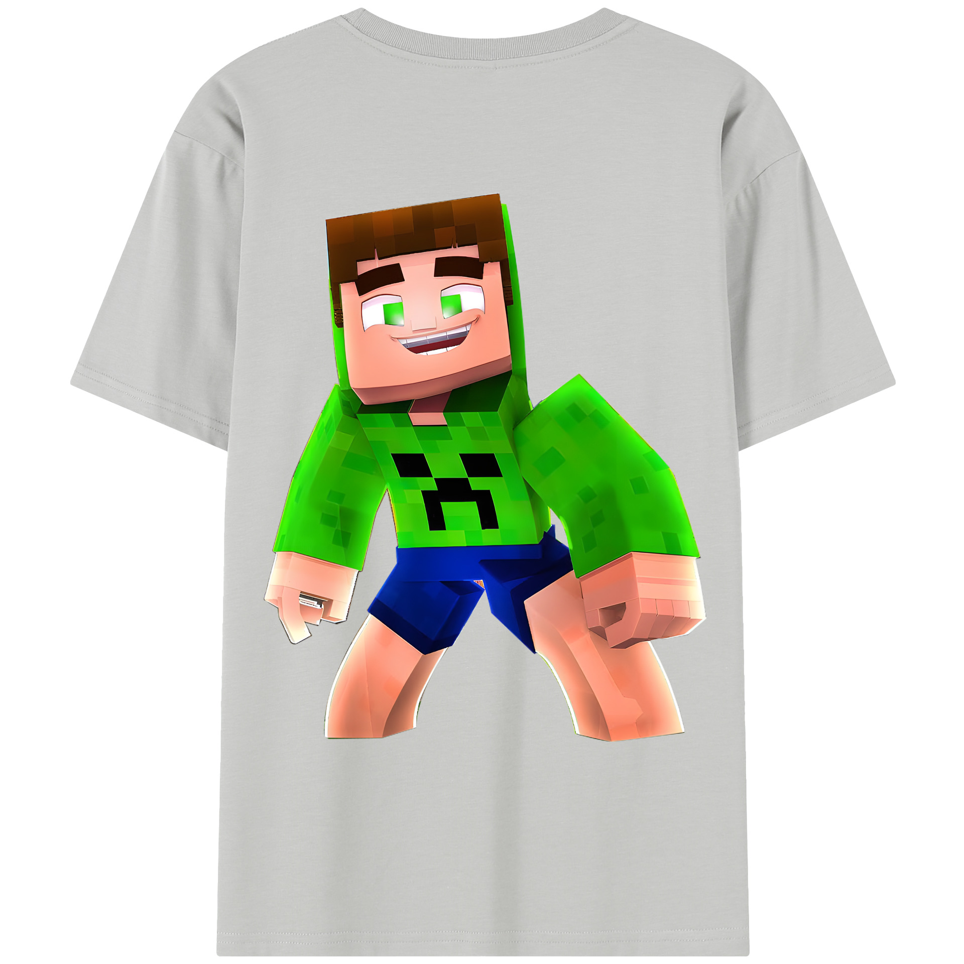 （画像用） マインクラフト ブロックの世界 Minecraft MC Block world レディース半袖Tシャツ(バックプリント)