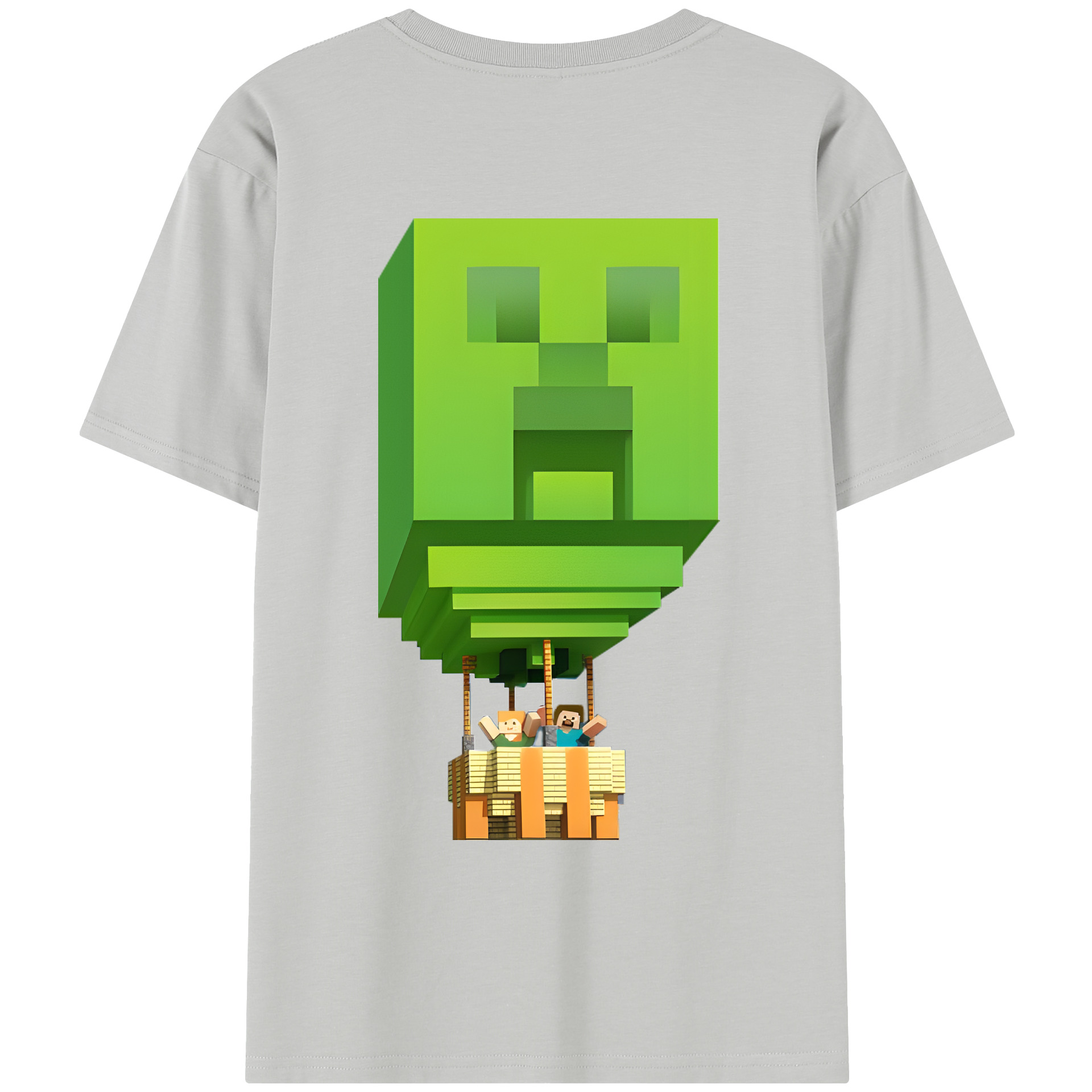 （画像用） マインクラフト ブロックの世界 Minecraft MC Block world レディース半袖Tシャツ(バックプリント)