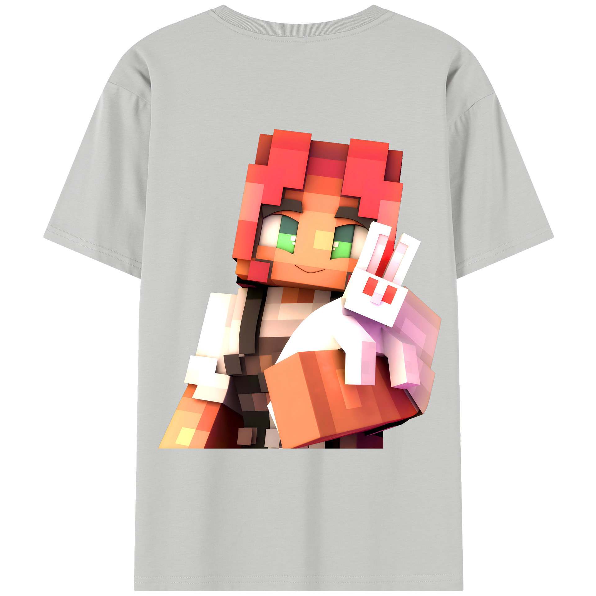 （画像用） マインクラフト ブロックの世界 Minecraft MC Block world レディース半袖Tシャツ(バックプリント)