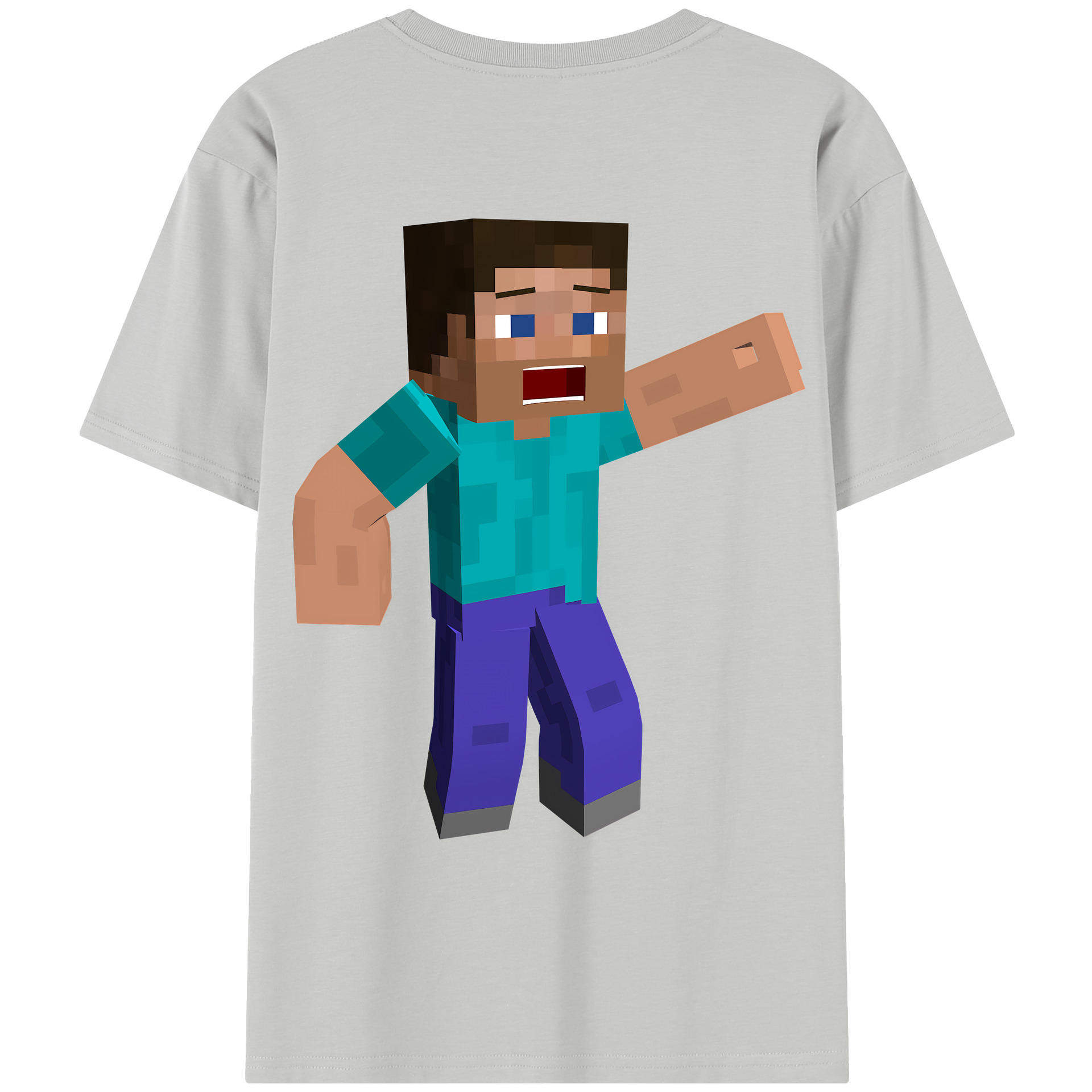 （画像用） マインクラフト ブロックの世界 Minecraft MC Block world レディース半袖Tシャツ(バックプリント)