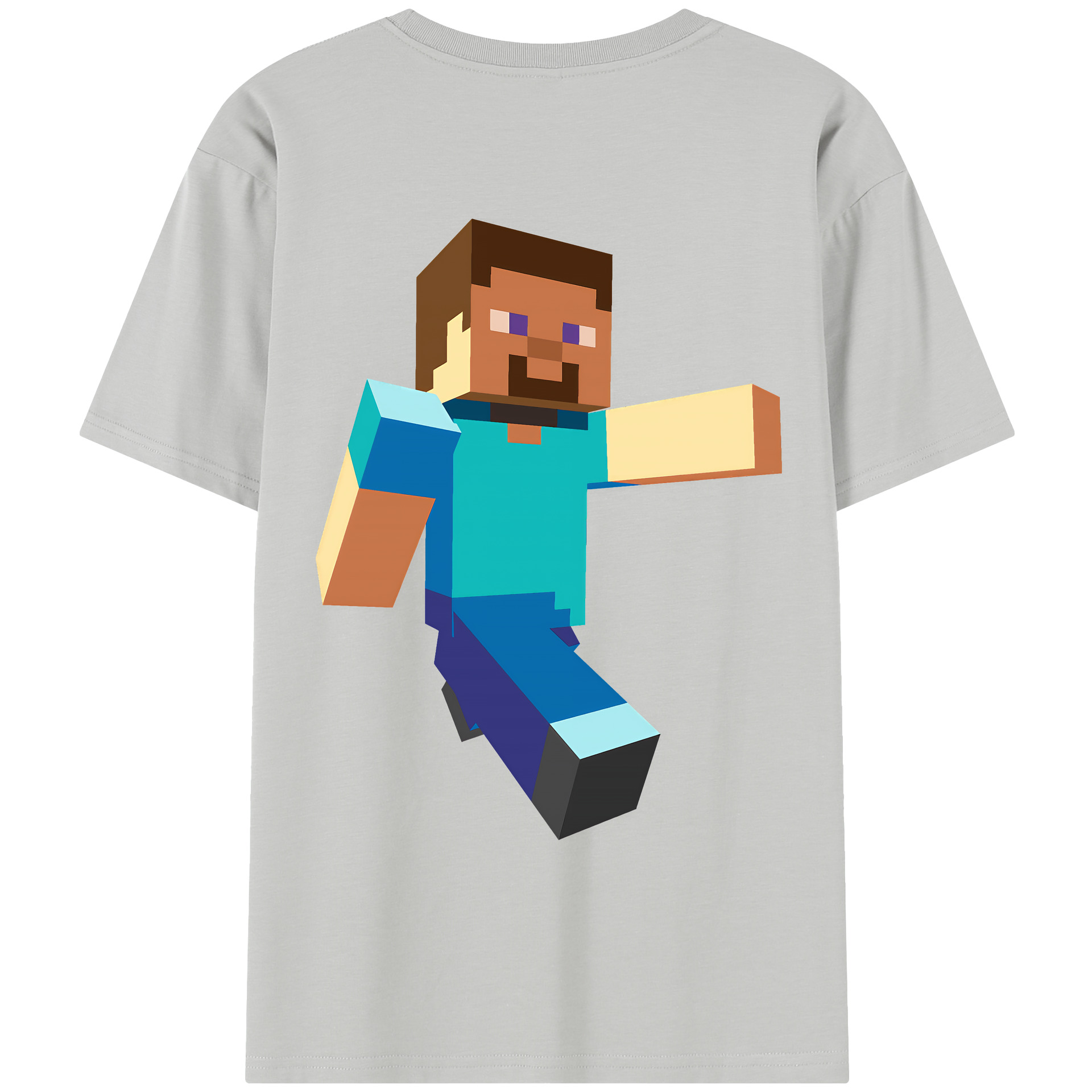 （画像用） マインクラフト ブロックの世界 Minecraft MC Block world レディース半袖Tシャツ(バックプリント)