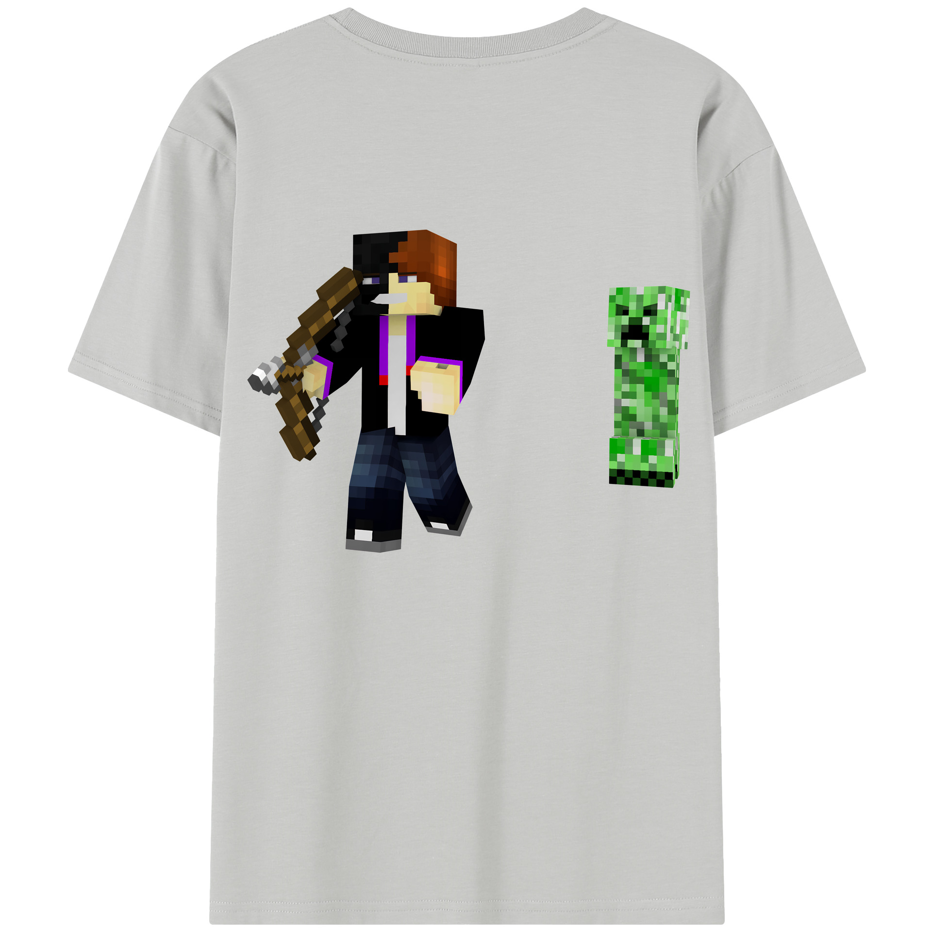 （画像用） マインクラフト ブロックの世界 Minecraft MC Block world レディース半袖Tシャツ(バックプリント)