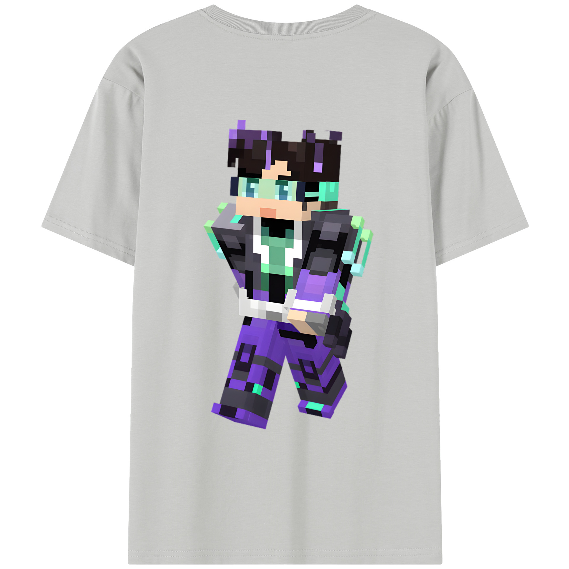 （画像用） マインクラフト ブロックの世界 Minecraft MC Block world レディース半袖Tシャツ(バックプリント)
