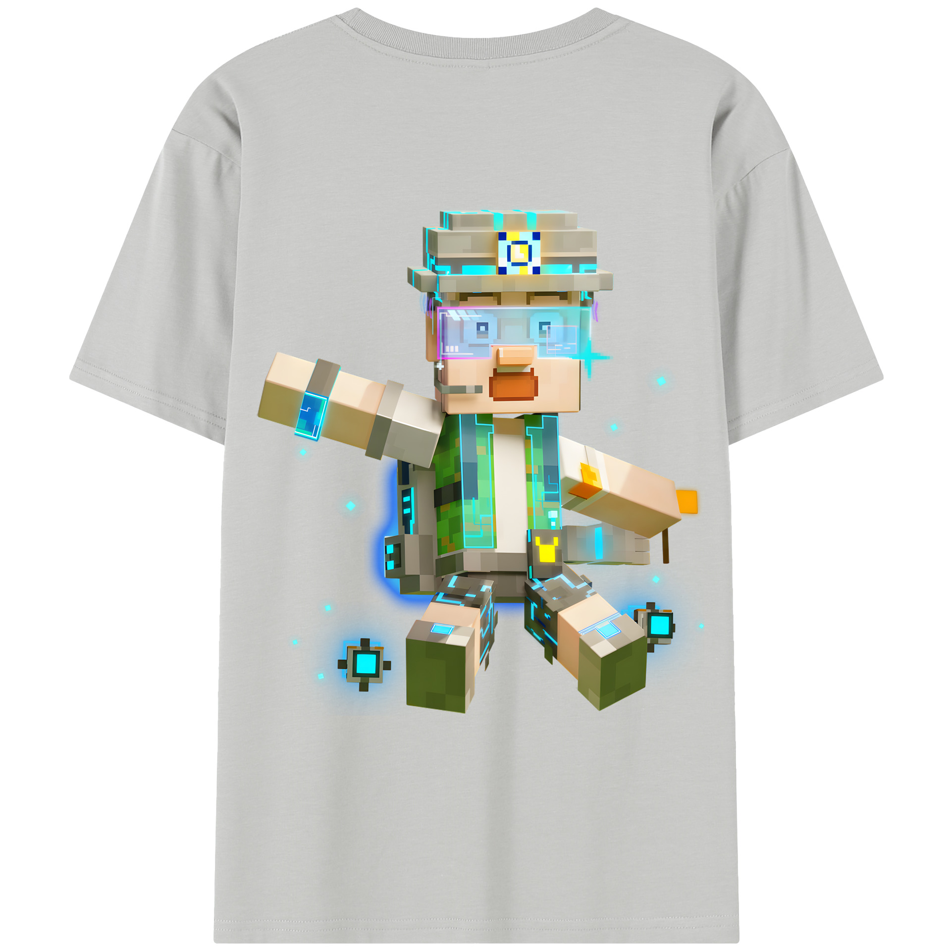 （画像用） マインクラフト ブロックの世界 Minecraft MC Block world レディース半袖Tシャツ(バックプリント)
