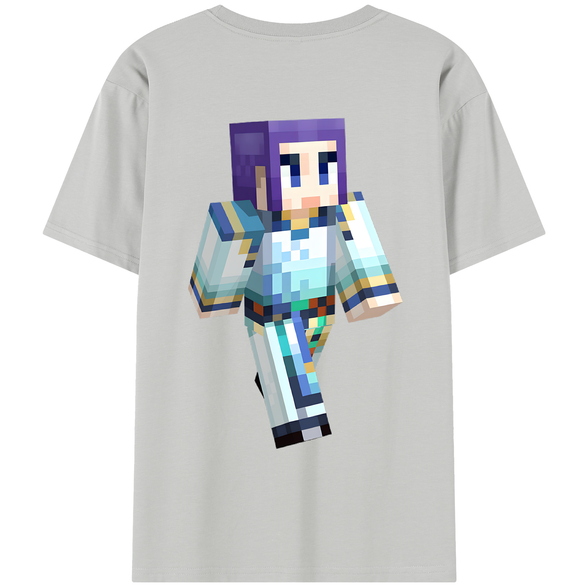 （画像用） マインクラフト ブロックの世界 Minecraft MC Block world レディース半袖Tシャツ(バックプリント)