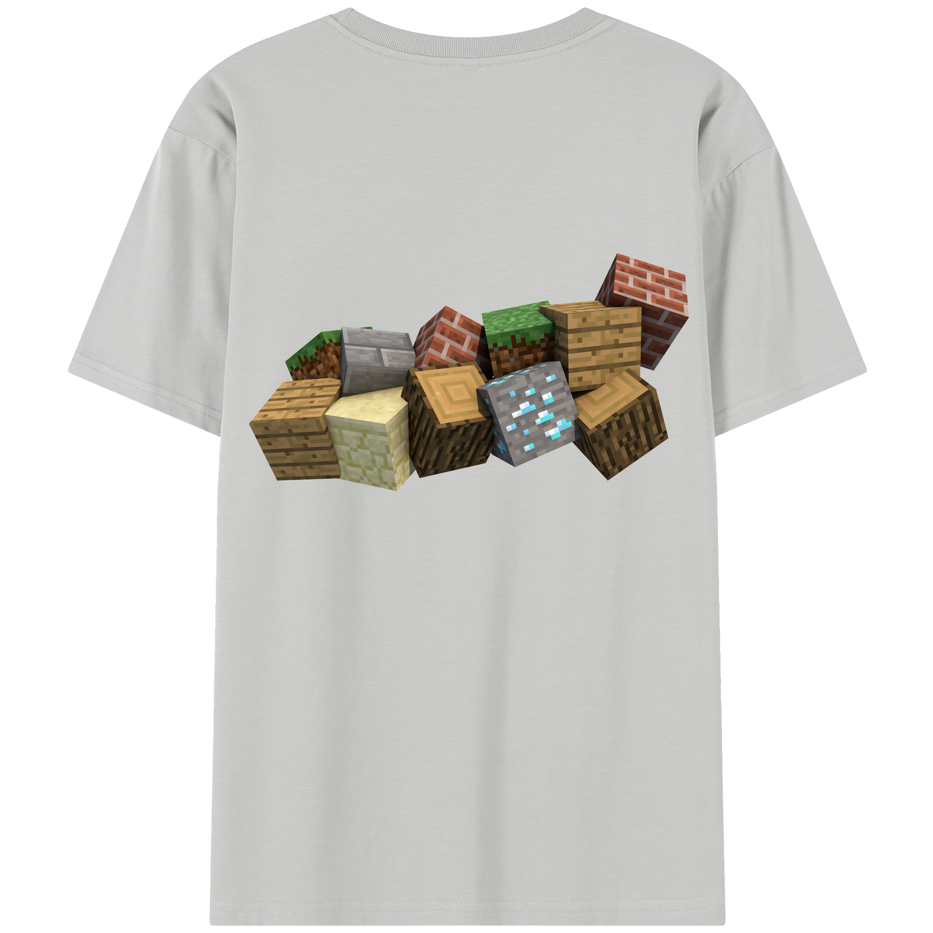 （画像用） マインクラフト ブロックの世界 Minecraft MC Block world レディース半袖Tシャツ(バックプリント)