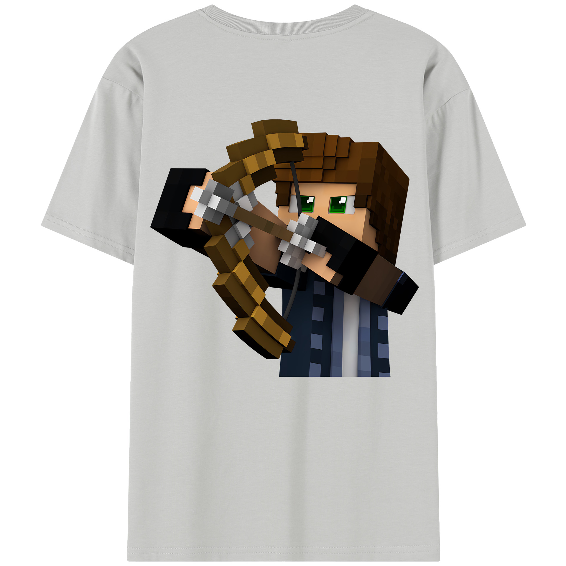 （画像用） マインクラフト ブロックの世界 Minecraft MC Block world レディース半袖Tシャツ(バックプリント)