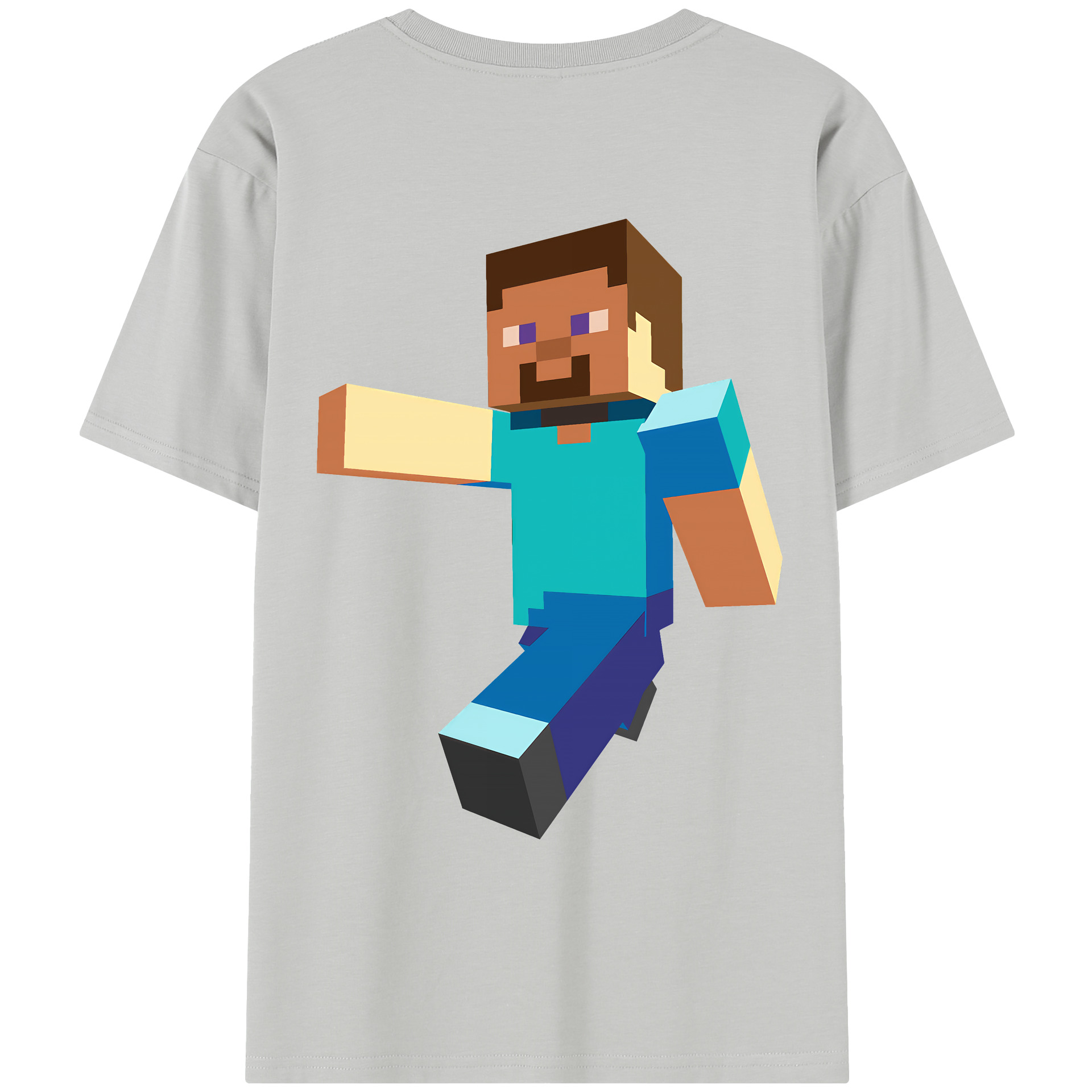 （画像用） マインクラフト ブロックの世界 Minecraft MC Block world レディース半袖Tシャツ(バックプリント)