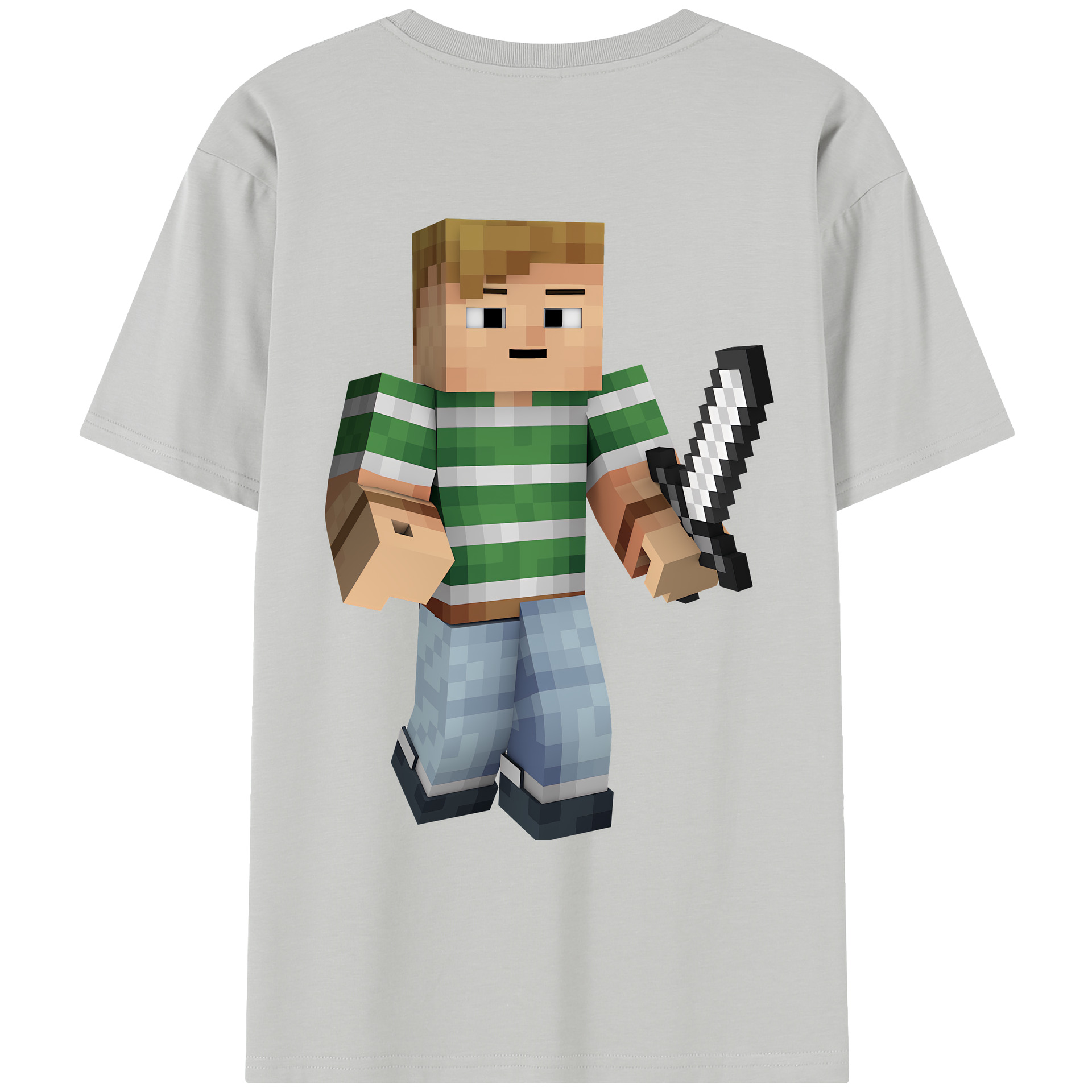 （画像用） マインクラフト ブロックの世界 Minecraft MC Block world レディース半袖Tシャツ(バックプリント)