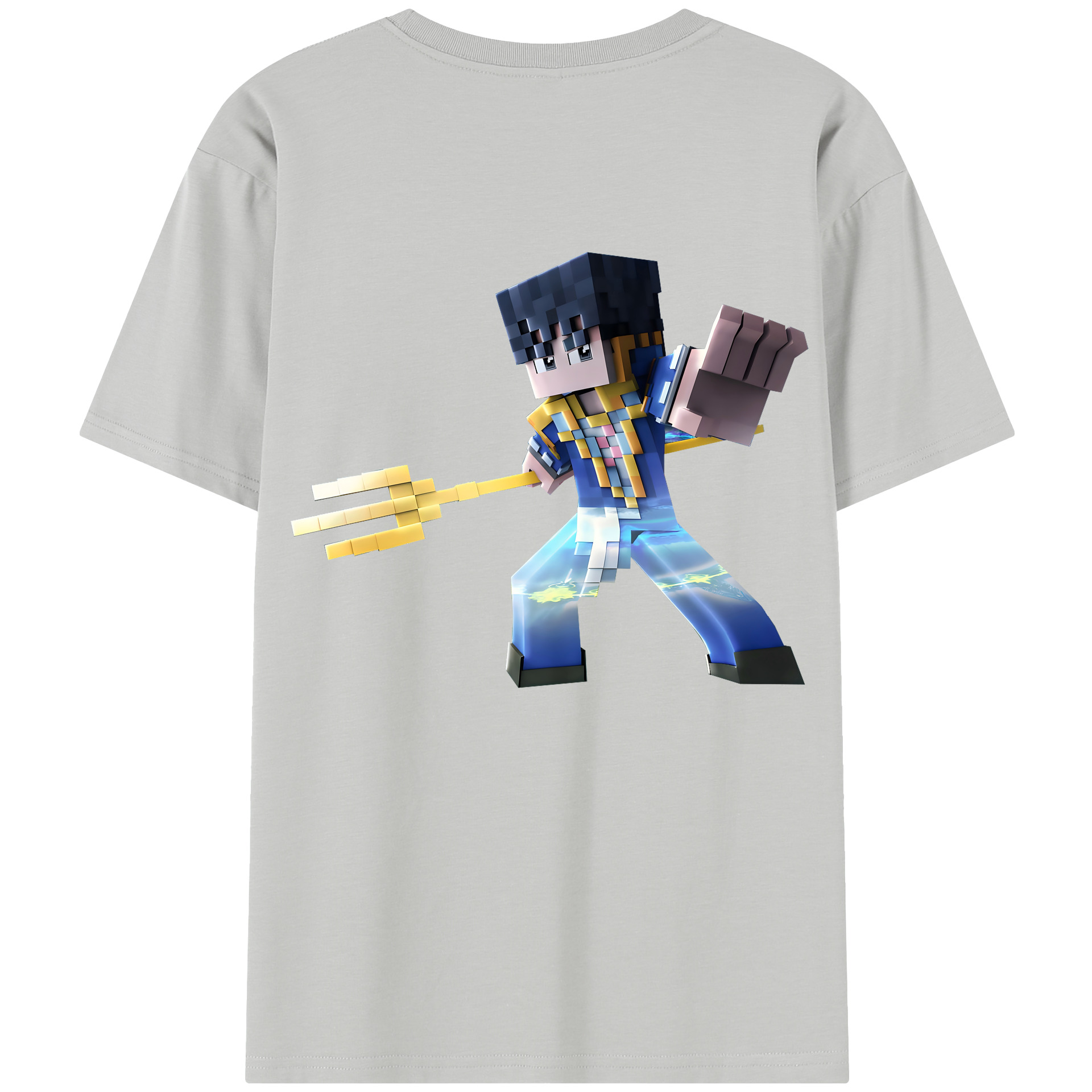 （画像用） マインクラフト ブロックの世界 Minecraft MC Block world レディース半袖Tシャツ(バックプリント)