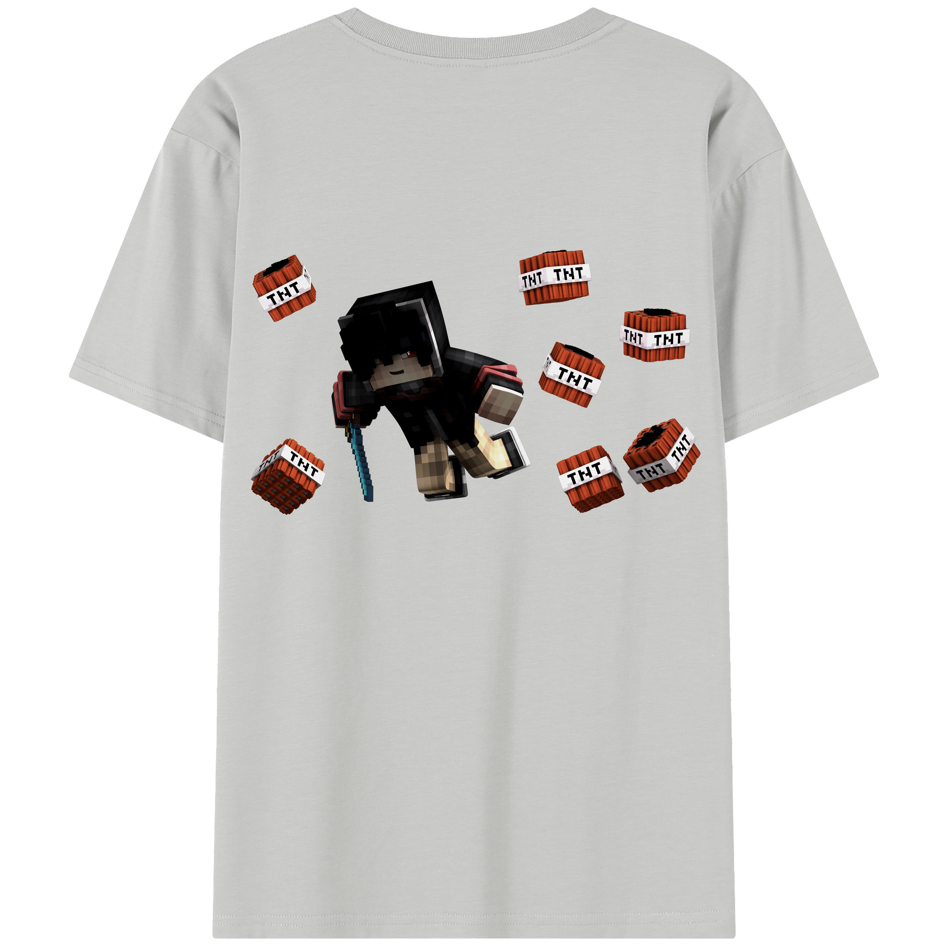 （画像用） マインクラフト ブロックの世界 Minecraft MC Block world レディース半袖Tシャツ(バックプリント)