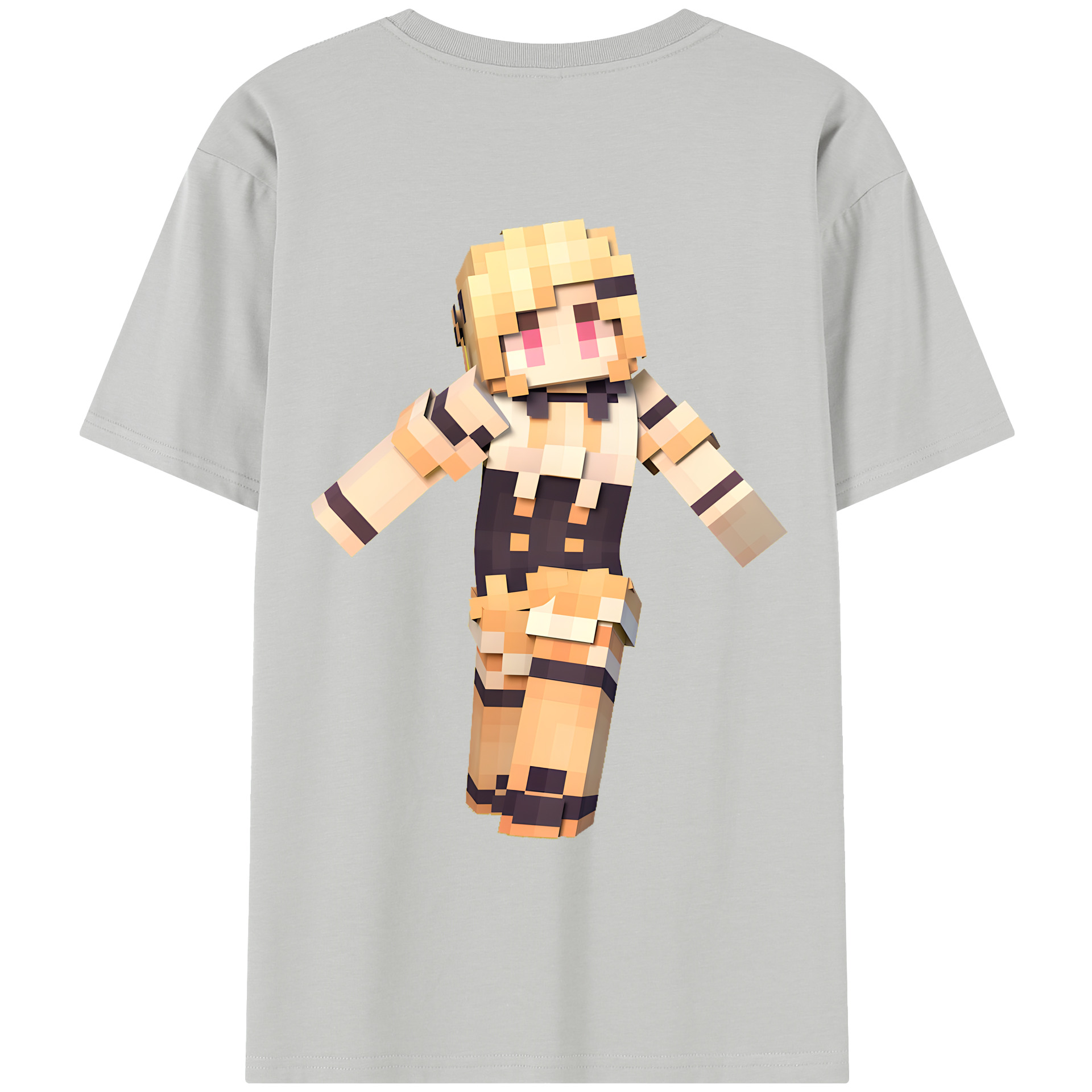 （画像用） マインクラフト ブロックの世界 Minecraft MC Block world レディース半袖Tシャツ(バックプリント)