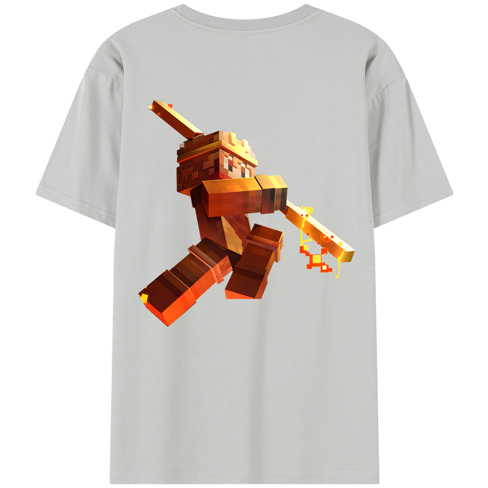 （画像用） マインクラフト ブロックの世界 Minecraft MC Block world レディース半袖Tシャツ(バックプリント)