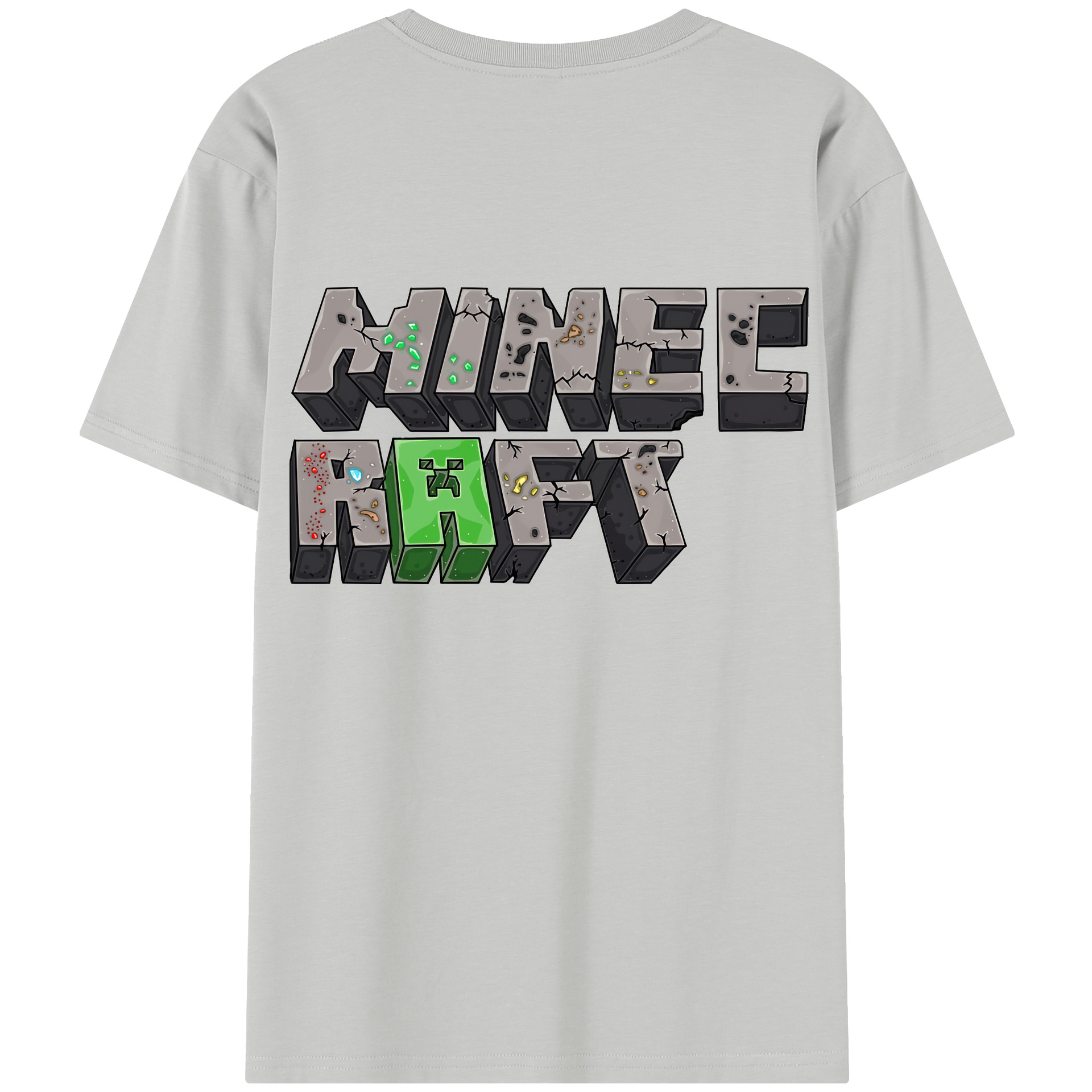 （画像用） マインクラフト ブロックの世界 Minecraft MC Block world レディース半袖Tシャツ(バックプリント)