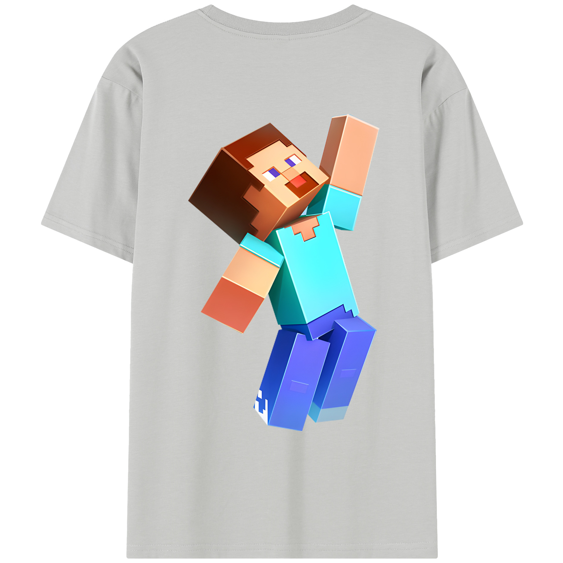 （画像用） マインクラフト ブロックの世界 Minecraft MC Block world レディース半袖Tシャツ(バックプリント)