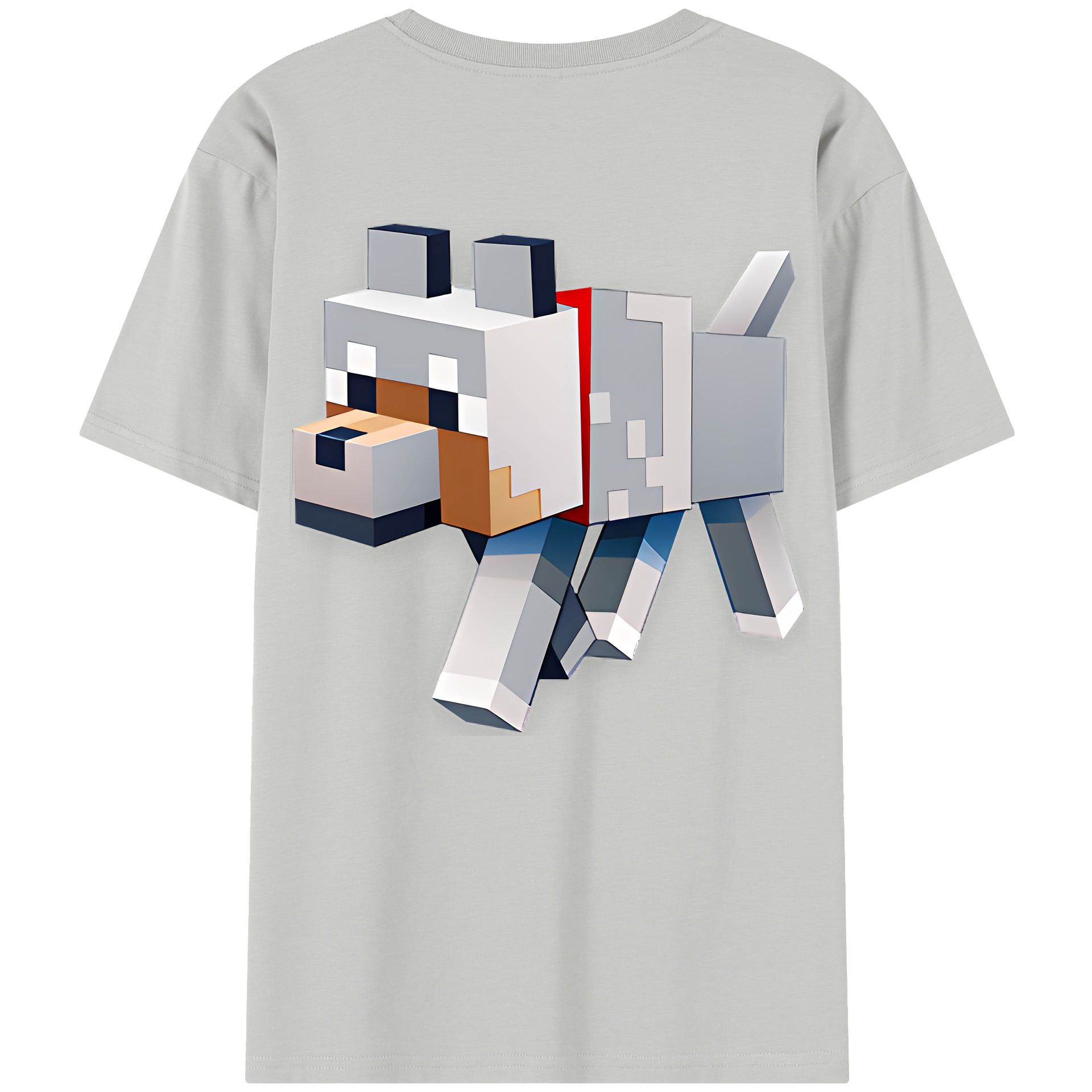 （画像用） マインクラフト ブロックの世界 Minecraft MC Block world レディース半袖Tシャツ(バックプリント)