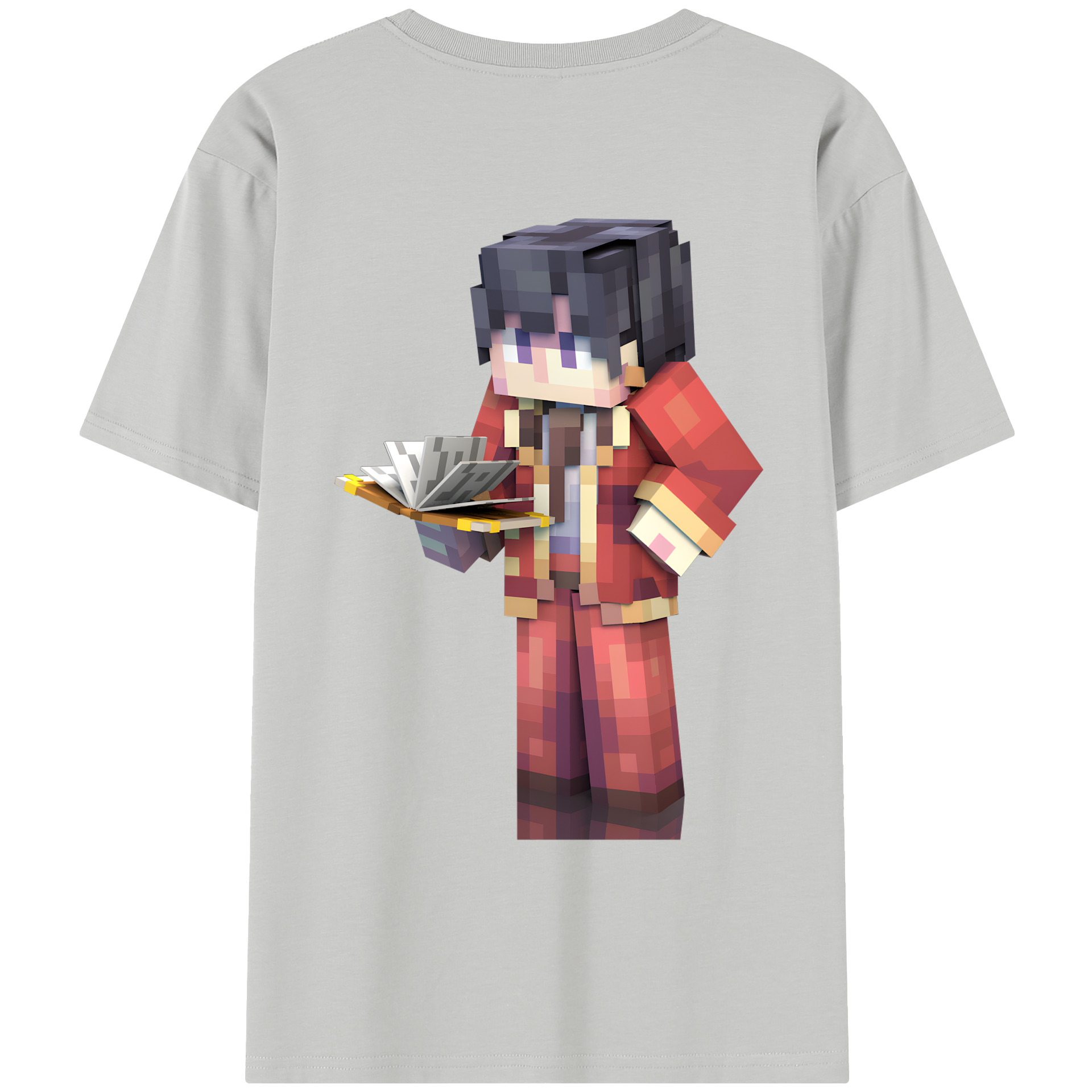 （画像用） マインクラフト ブロックの世界 Minecraft MC Block world レディース半袖Tシャツ(バックプリント)