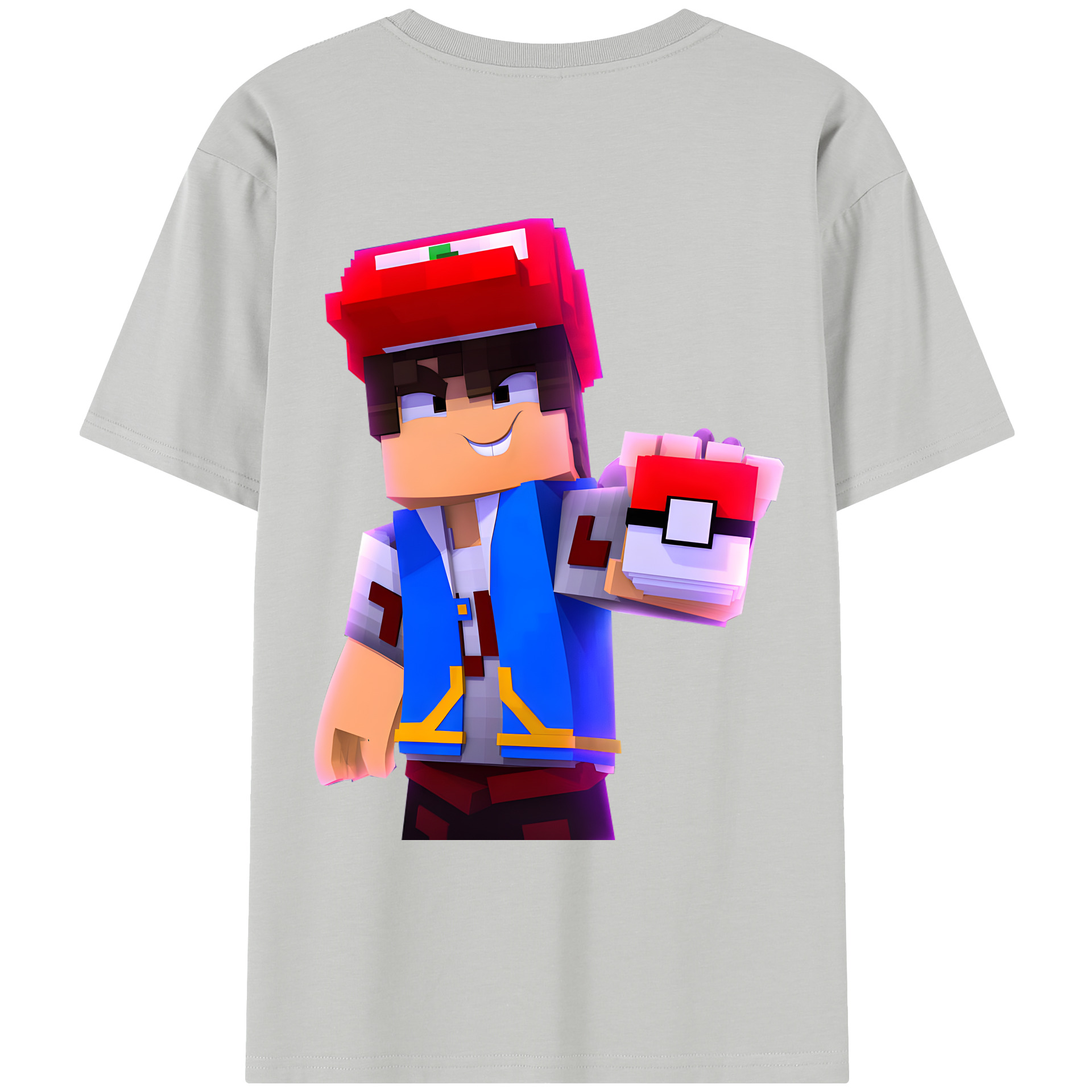 （画像用） マインクラフト ブロックの世界 Minecraft MC Block world レディース半袖Tシャツ(バックプリント)