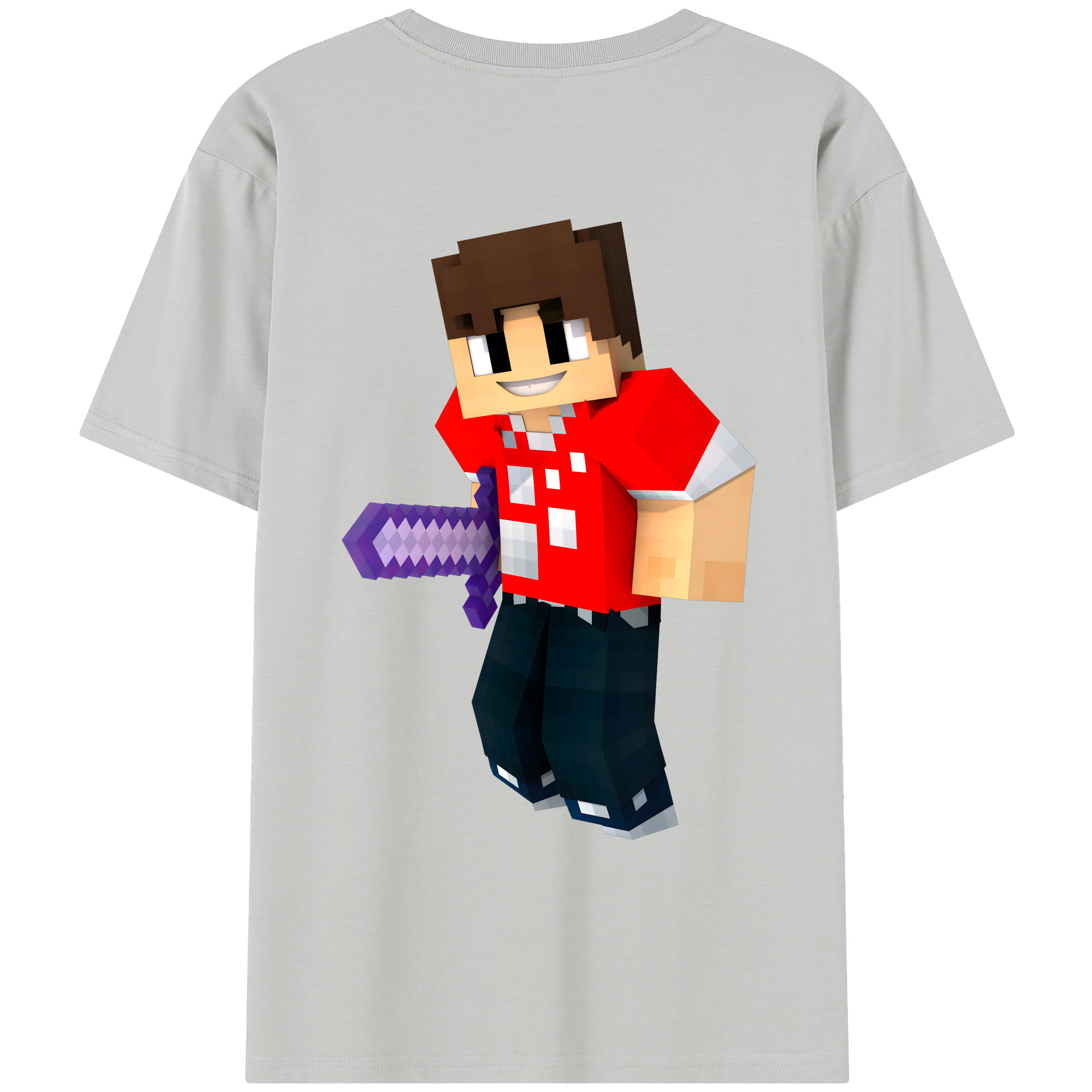 （画像用） マインクラフト ブロックの世界 Minecraft MC Block world レディース半袖Tシャツ(バックプリント)