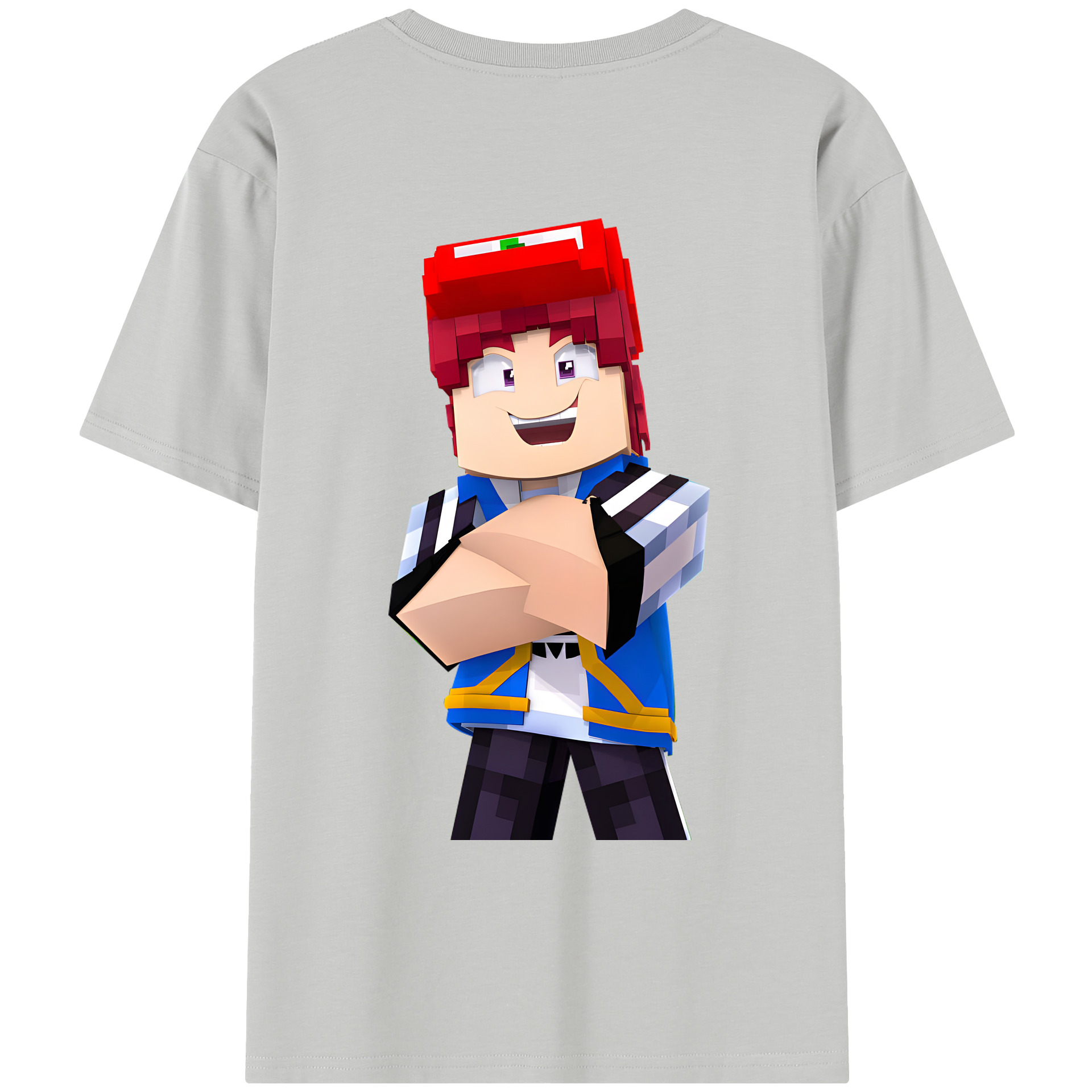 （画像用） マインクラフト ブロックの世界 Minecraft MC Block world レディース半袖Tシャツ(バックプリント)