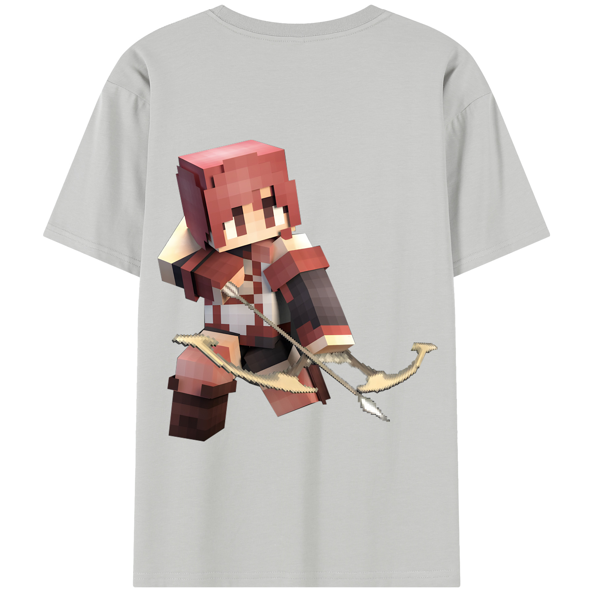 （画像用） マインクラフト ブロックの世界 Minecraft MC Block world レディース半袖Tシャツ(バックプリント)
