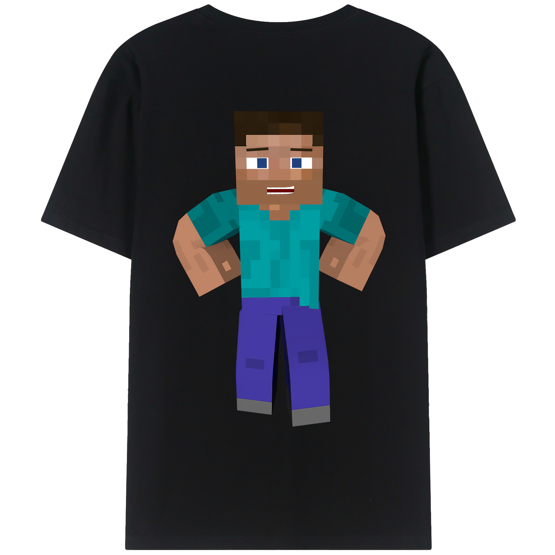 （画像用） マインクラフト ブロックの世界 Minecraft MC Block world レディース半袖Tシャツ(バックプリント)
